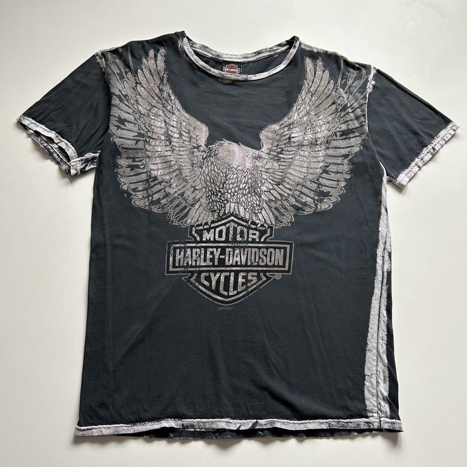 Harley Davidson Vintage Harley Davidson T Shirt Large AOP Eagle Faded Black Size US L / EU 52-54 / 3 - 1 Thumbnail