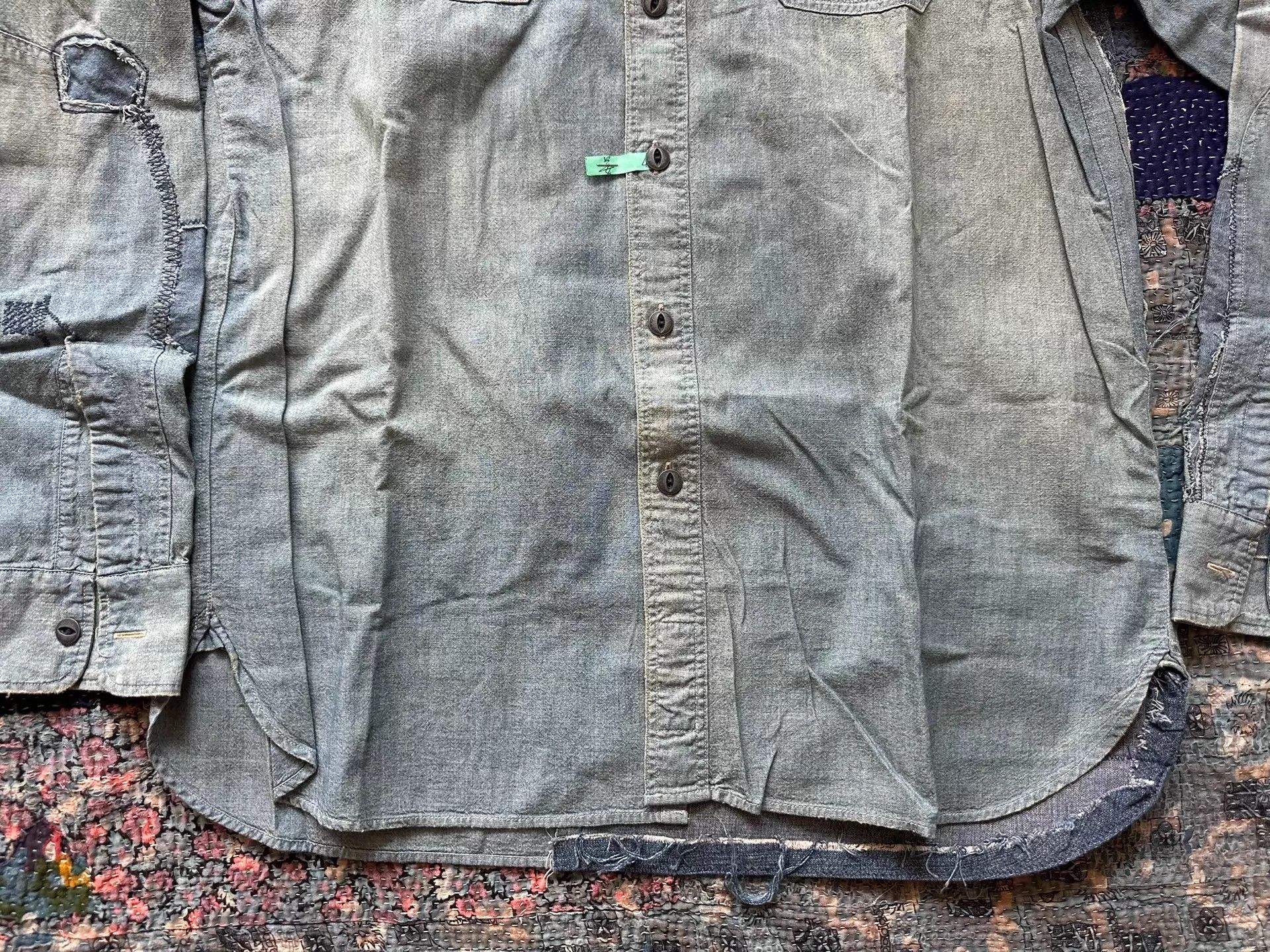 RRL Ralph Lauren RRL Distressed Patchwork L-Sleeve Shirt Size US L / EU 52-54 / 3 - 4 Thumbnail