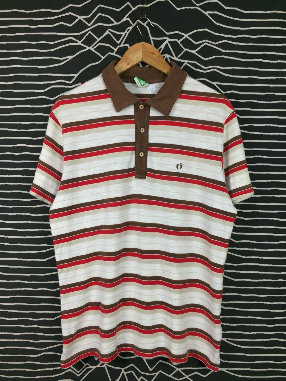 Hang Ten × Vintage Vtg Hang Ten Embroidered Logo Striped Polo Tee Size US XL / EU 56 / 4 - 2 Thumbnail