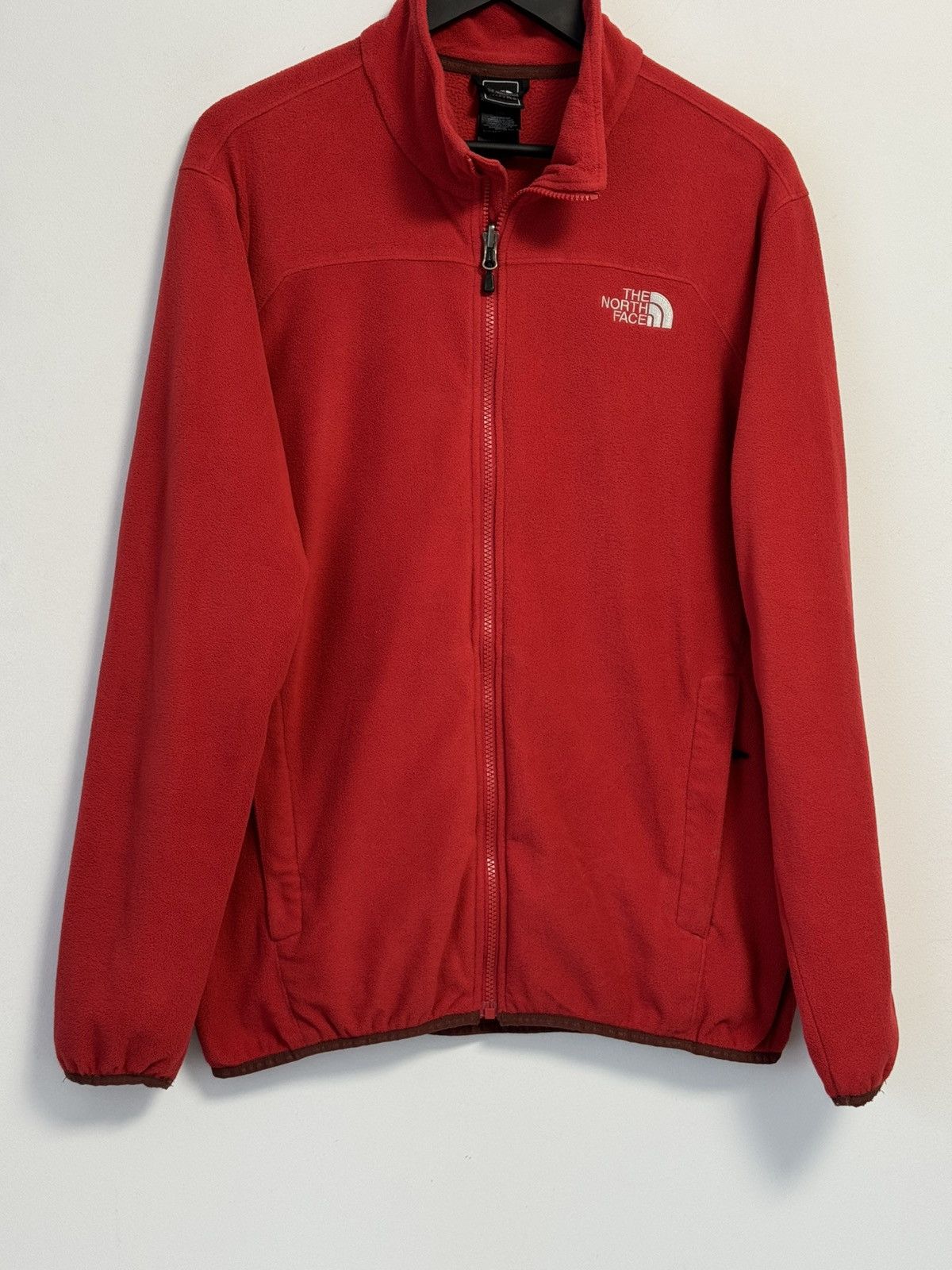 The North Face The North Face Full Zip Fleece Jacket Red Embroidered Logo Size US L / EU 52-54 / 3 - 3 Thumbnail
