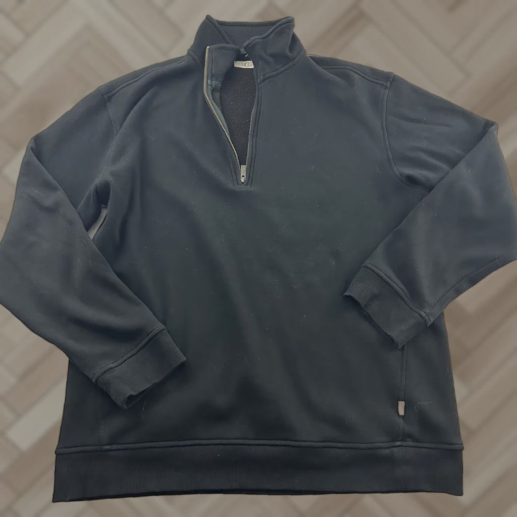 Ugg UGG 1/2 Zip Pullover Sweatshirt Men L Black 1/2 Zip Pullover Sweatshirt (Adults) Mens Black UGG Australia Sweatshirt Size US L / EU 52-54 / 3 - 1 Thumbnail