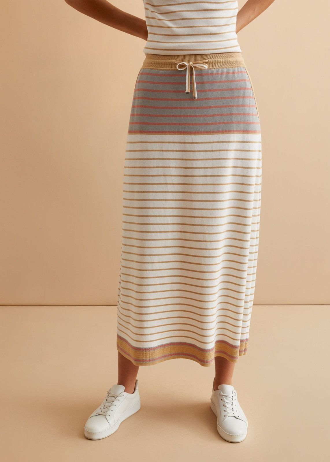 Loro Piana o1srvl11e0824 Sorbonne Stripes Midi Skirt in Multicolor Size 28" / US 6 / IT 42 - 2 Thumbnail
