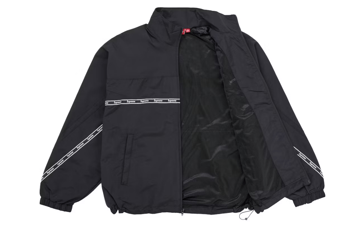 Supreme Supreme Logo Taping Track Jacket Black • Large Size US L / EU 52-54 / 3 - 3 Thumbnail