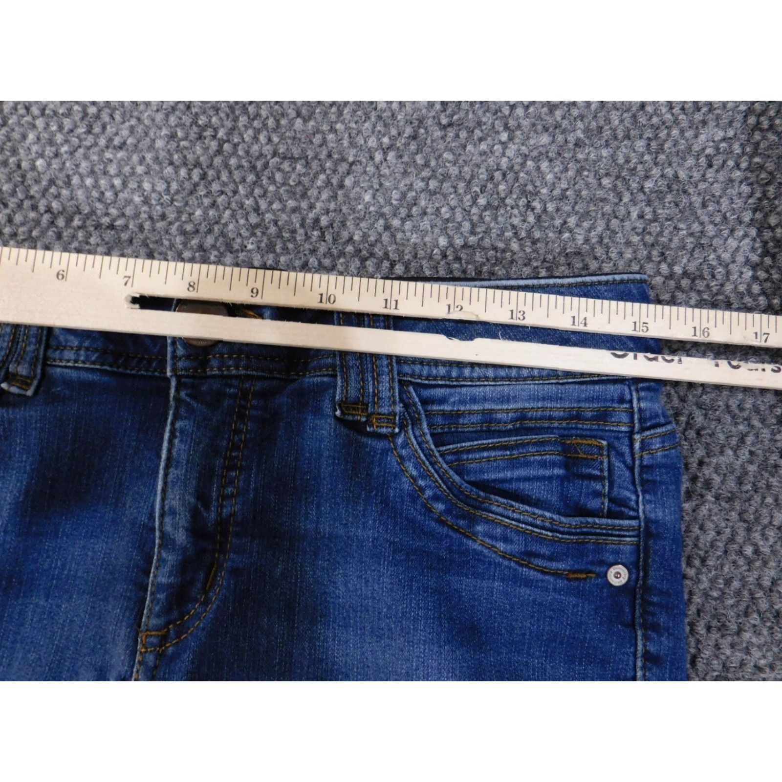 Vintage Democracy Jeans Straight Womens 8 Blue Denim Cotton Stretch Waist 30 In Regular Rise 27 In Inseam Zipper Vintage No Size 30" / US 8 / IT 44 - 5 Thumbnail