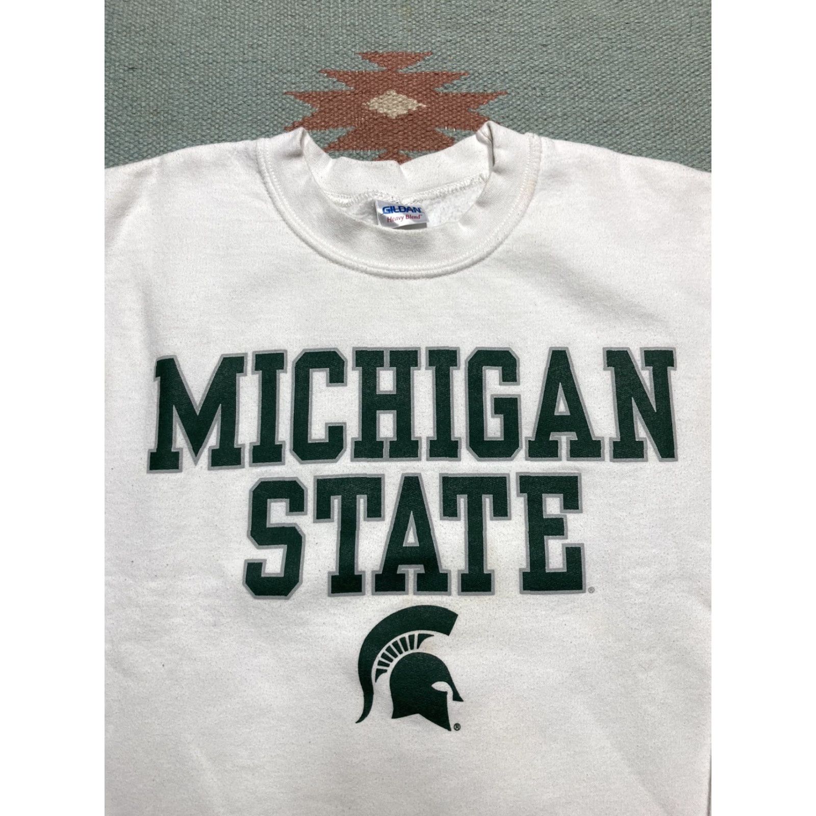 Vintage VINTAGE Michigan State Crewneck Sweatshirt Cropped Small College MSU Women S White Crew Neck Pullover Size S / US 4 / IT 40 - 2 Thumbnail