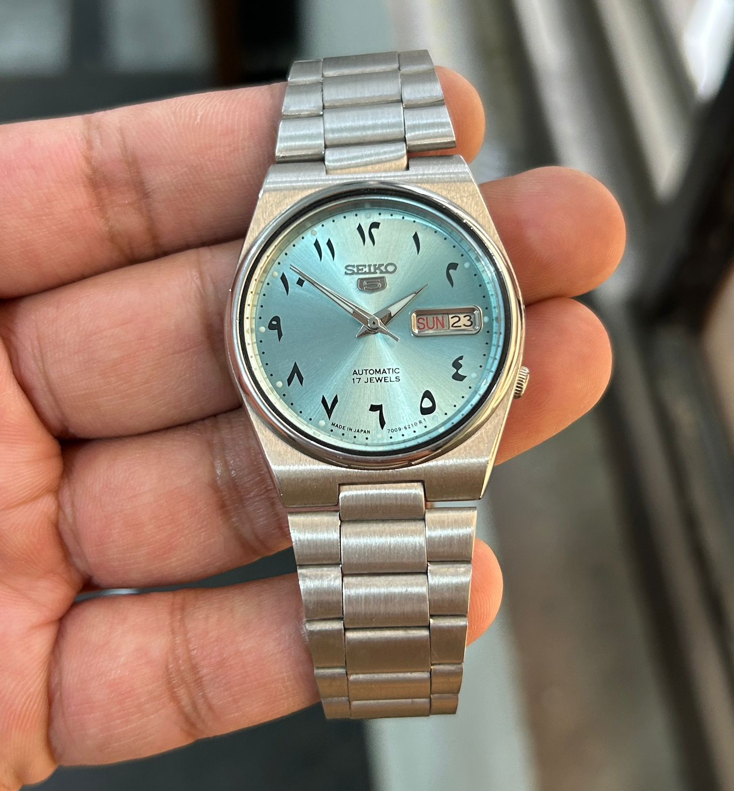 Seiko Vintage Seiko 5 Sky Blue Arabic Dial Automatic Watch Size 36 - 3 Thumbnail