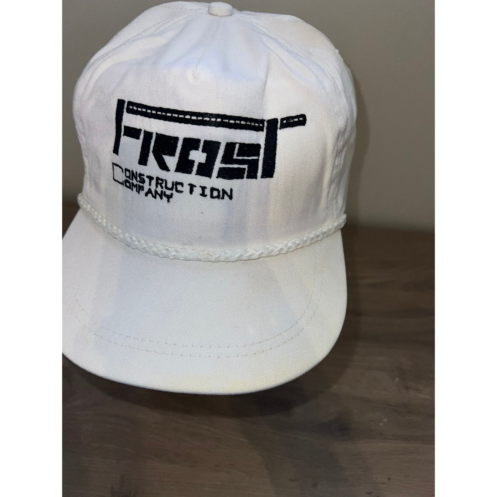 Vintage Frost Construction Company white Stitched Hat Headwear VTG Size ONE SIZE - 4 Thumbnail