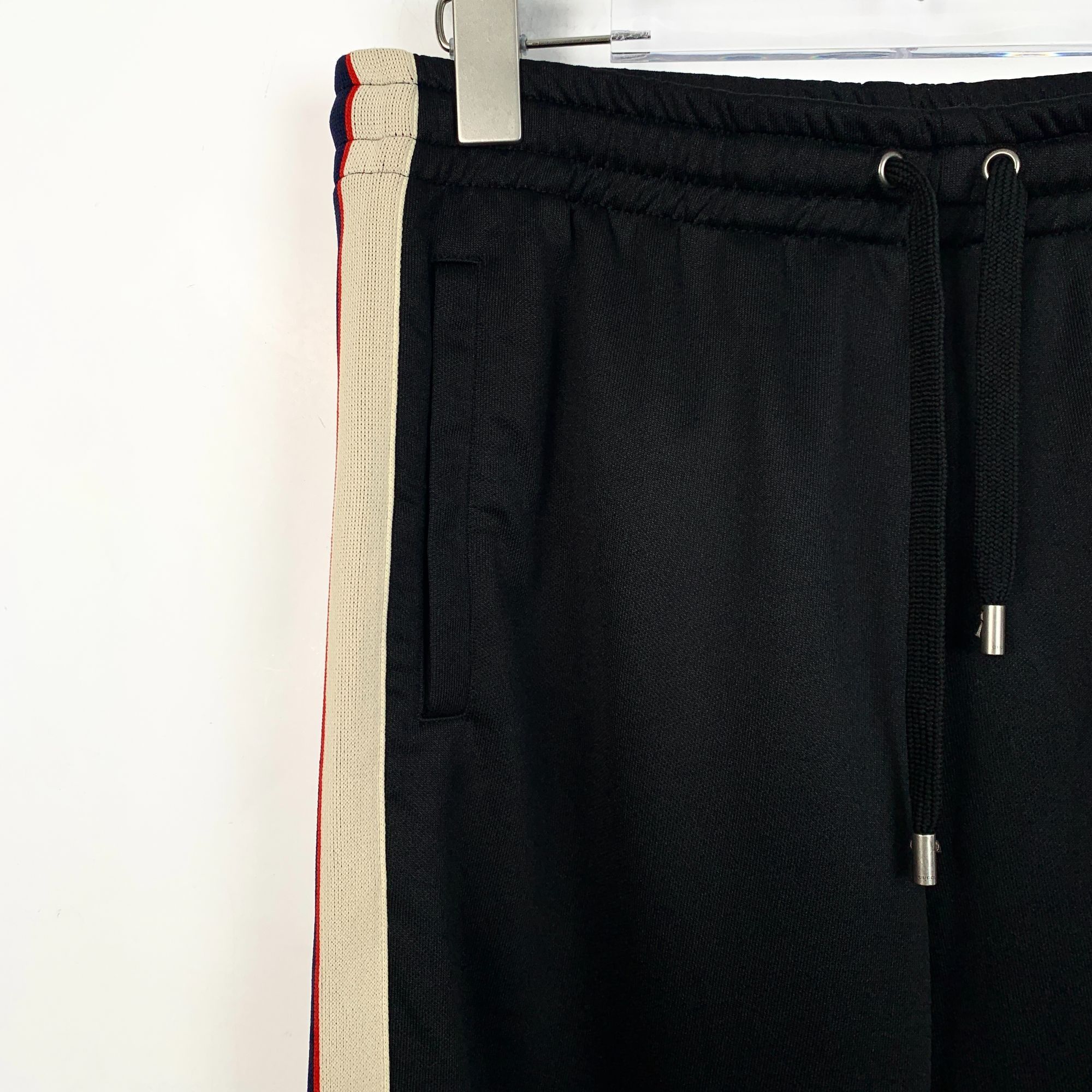 Gucci [Gucci] Black Side Logo Stripe Drawstring Casual Trousers XS Size 35" - 8 Thumbnail