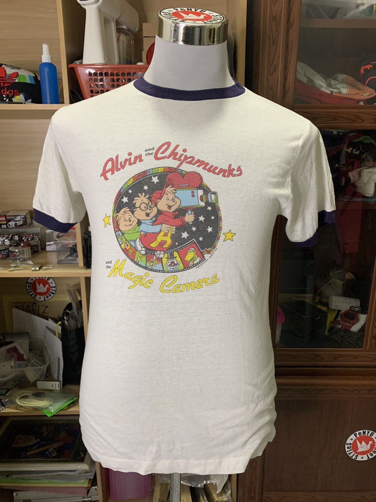 Vintage Vintage Alvin & The Chipmunks Ringer Tee Missing Tag Size US S / EU 44-46 / 1 - 1 Thumbnail