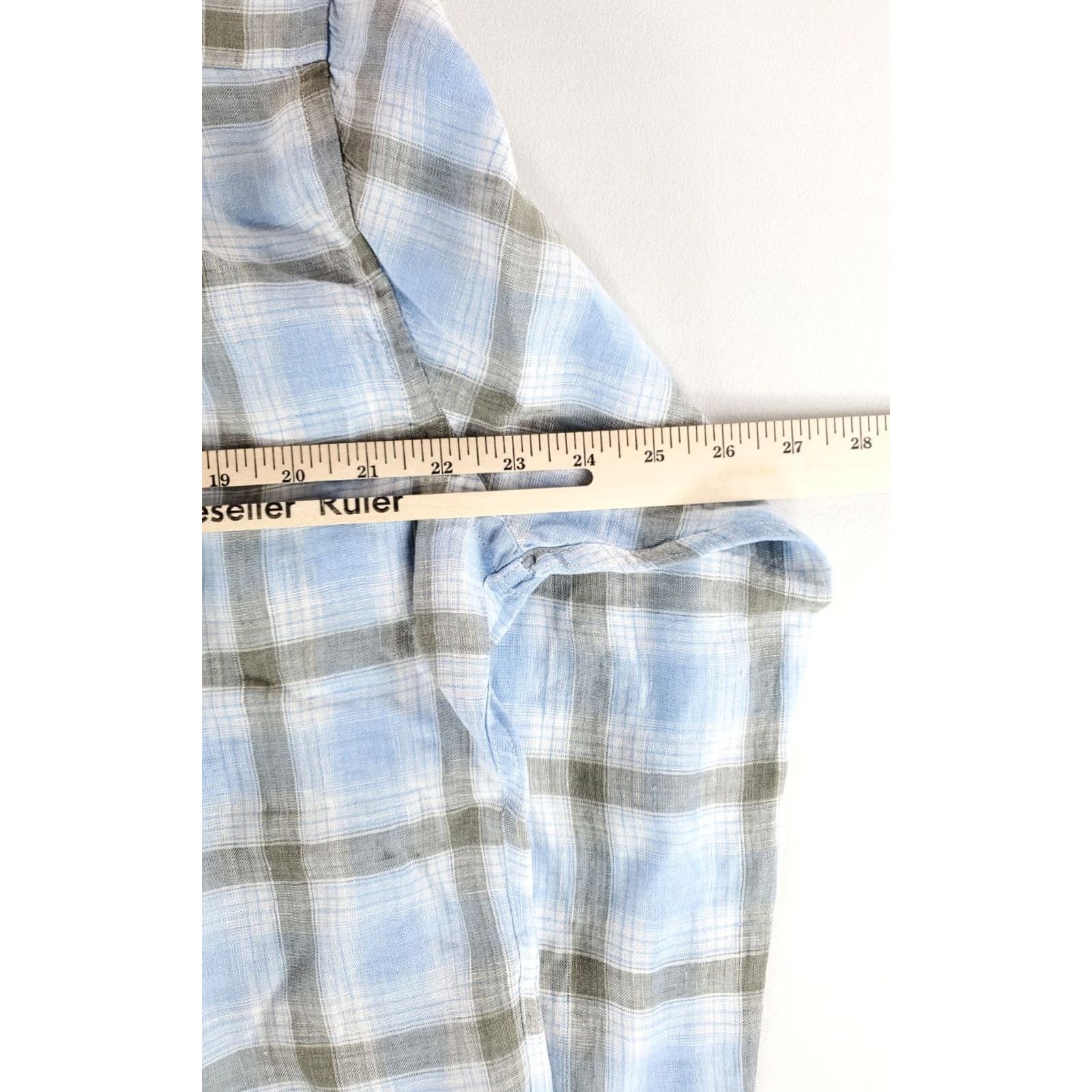 Peter Millar Peter Millar Shirt L Mens 100% Linen Long Sleeve Plaid Blue Gray Multicolor Size US L / EU 52-54 / 3 - 5 Thumbnail