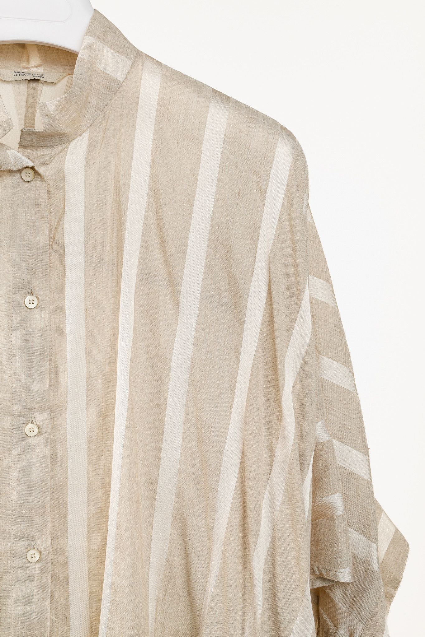 Annette Gortz Annette Gortz SS/18 Relax Beige Striped Linen-Blend Tunic Size ONE SIZE - 5 Thumbnail