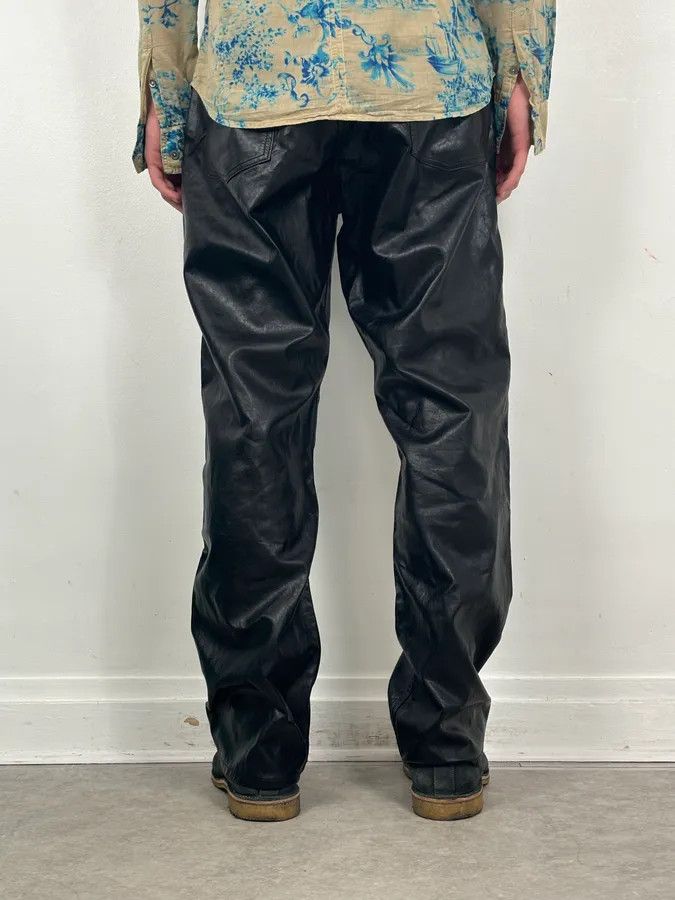 Our Legacy Our Legacy Black Faux Leather Formal Moto Cut Pants Size US 32 / EU 48 - 4 Thumbnail