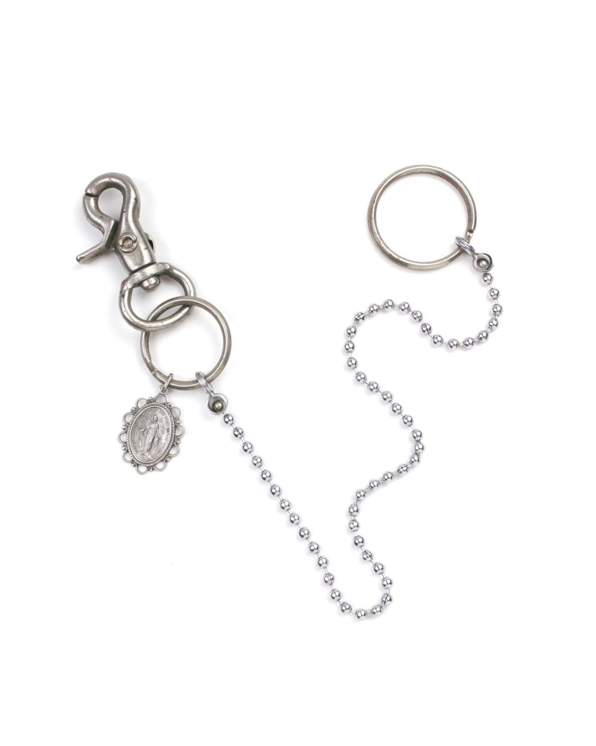 Vintage 1990S JAPANESE MADE SILVER TONE KEYCHAIN RELIGIOUS MEDAL Size ONE SIZE - 1 Thumbnail