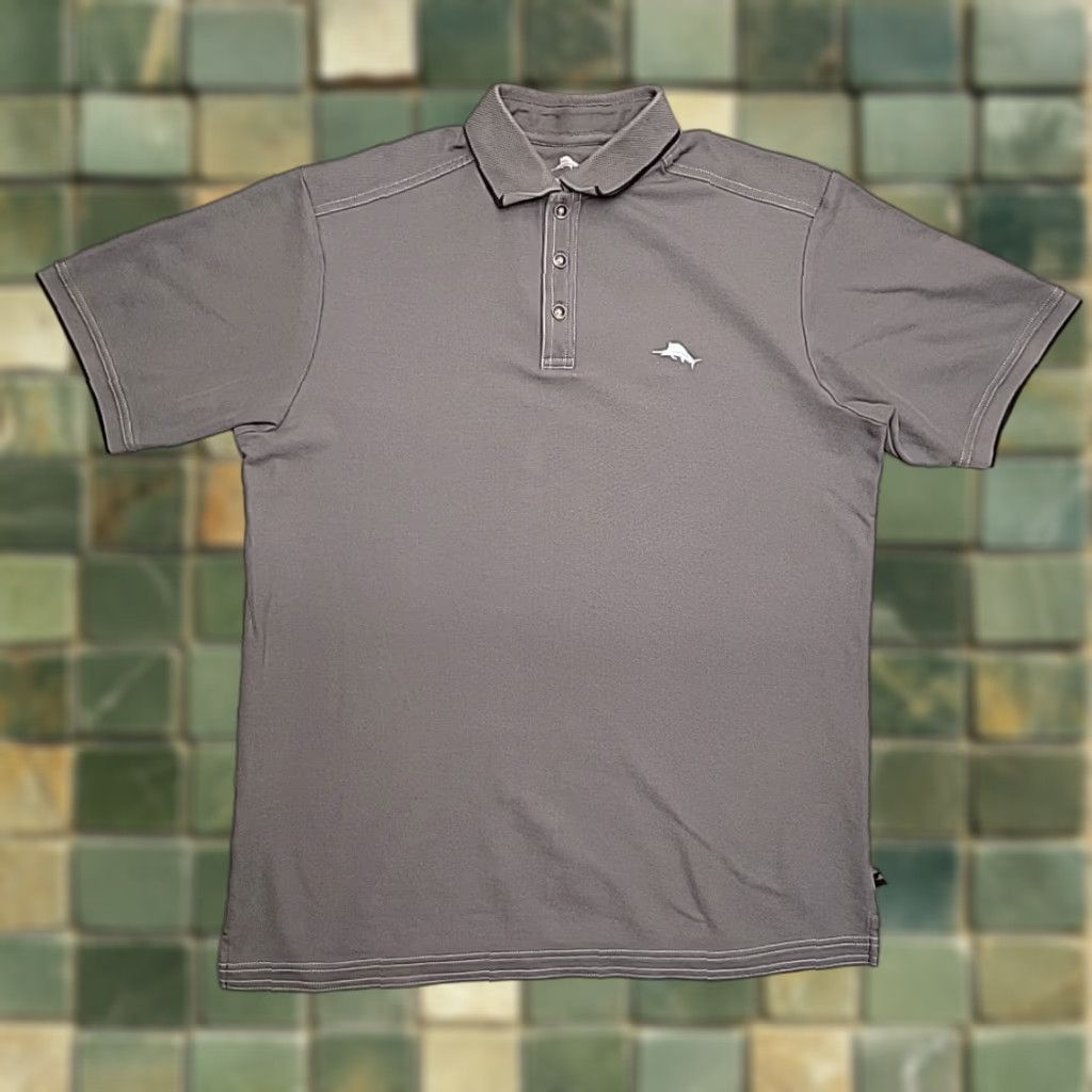 Tommy Bahama Tommy Bahama Polo Shirt Mens M Gray Textured Supima Cotton Classic Golf Casual Size US M / EU 48-50 / 2 - 1 Thumbnail