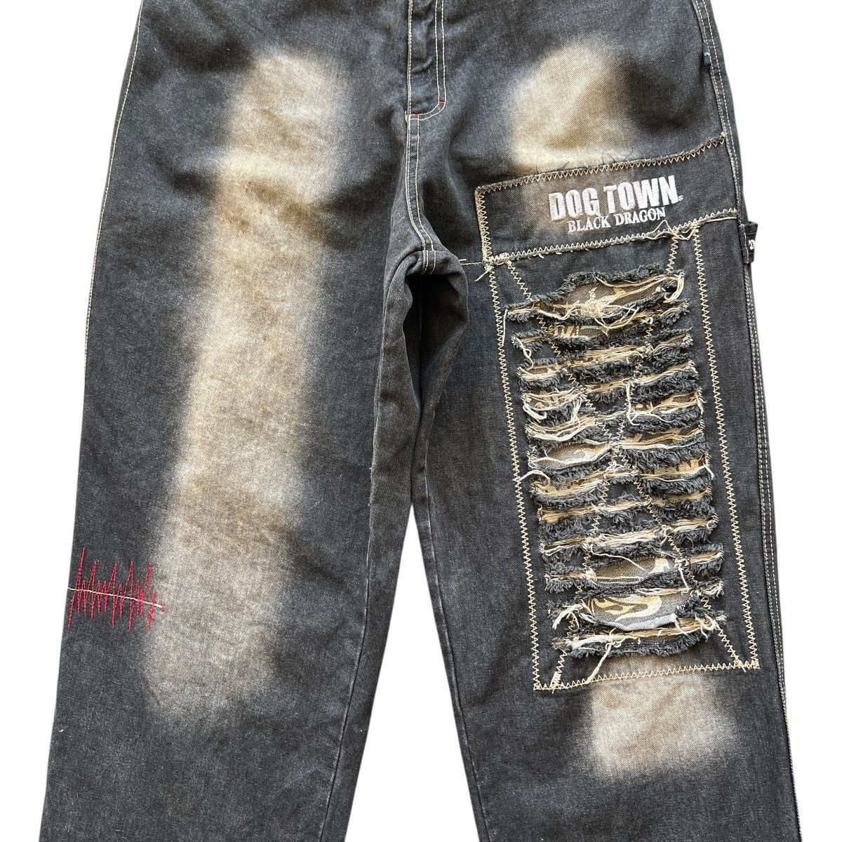 Dogtown 🔥 Vintage Dogtown Black Dragon Skateboards Denim Jeans Size US 32 / EU 48 - 6 Thumbnail