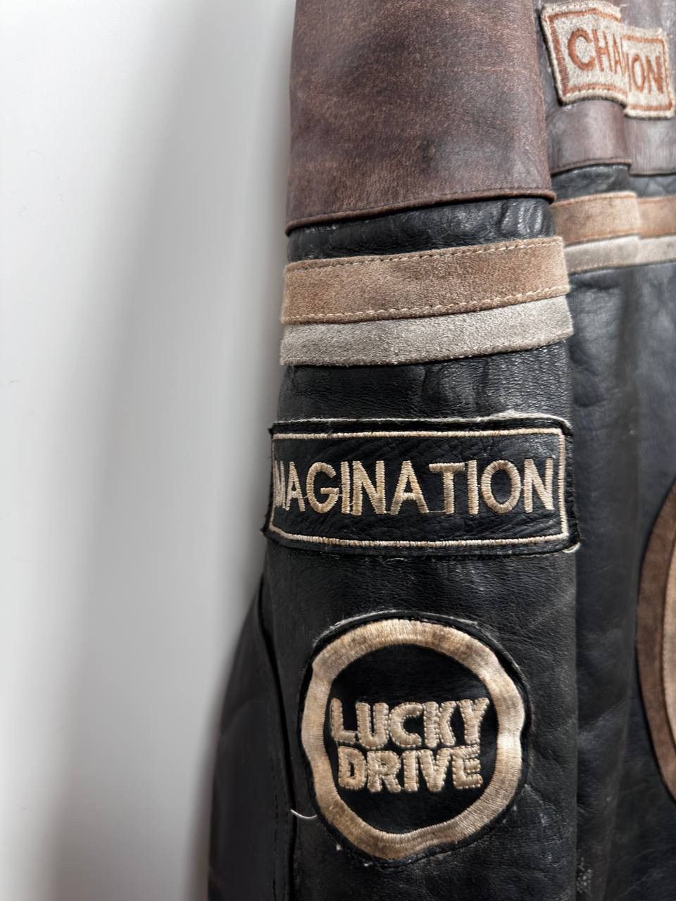 Vintage Vintage Lucky Drive Racing Leather Jacket Size US XXL / EU 58 / 5 - 8 Thumbnail