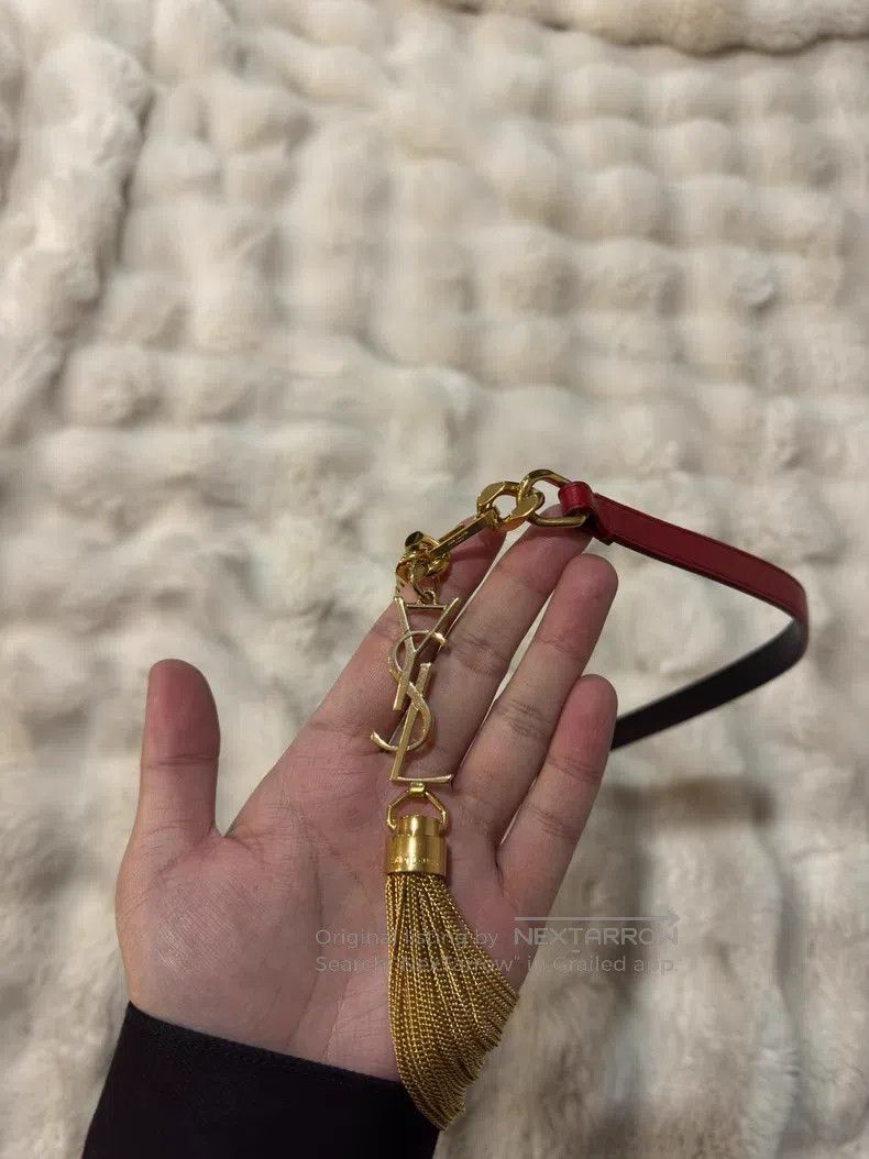 Saint Laurent Paris Saint Laurent Paris Gold Logo Tassel Belt Size ONE SIZE - 2 Thumbnail