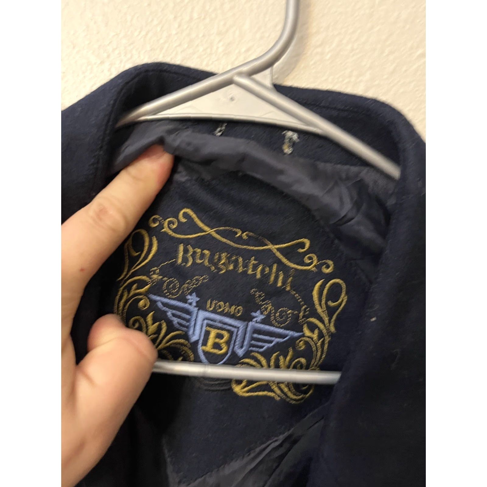 BUGATCHI BUGATCHI Men’s Navy Blue Double Breasted Wool Blend Blazer Sport Coat Med Jacket Size 40R - 3 Thumbnail
