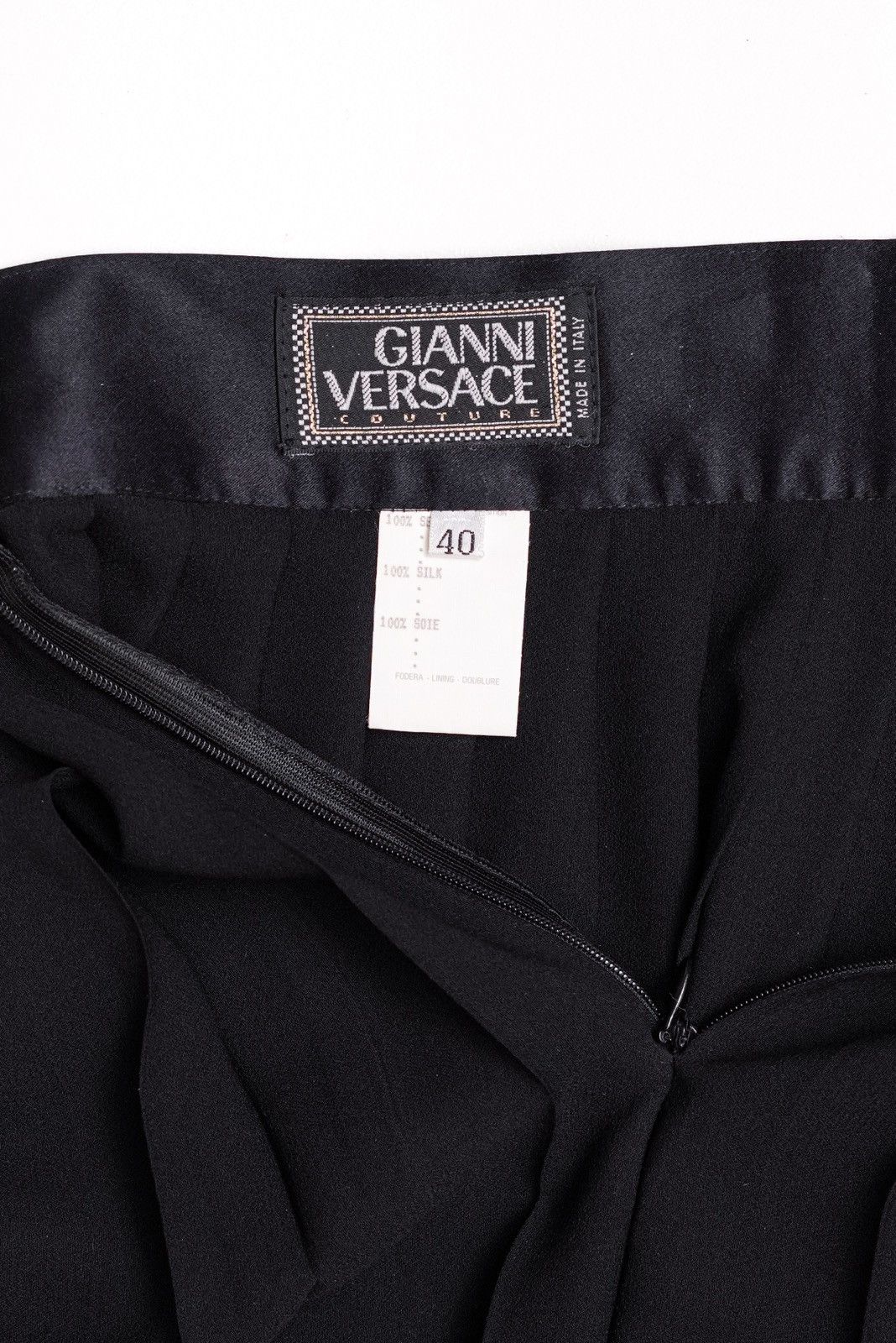 Versace Gianni Versace Black Silk Pleated Chiffon Skirt Size 27" / US 4 / IT 40 - 6 Thumbnail