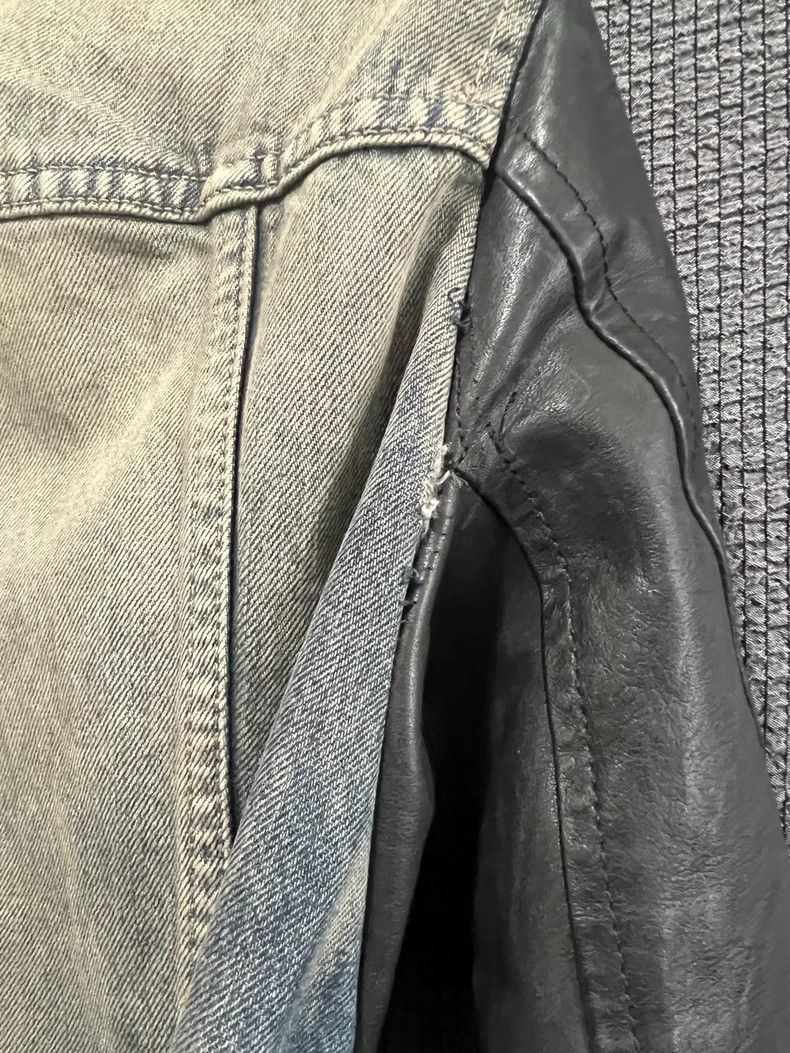 Rick Owens Rick Owens 12ss single leather sleeve washed denim jacket Size US XS / EU 42 / 0 - 9 Thumbnail