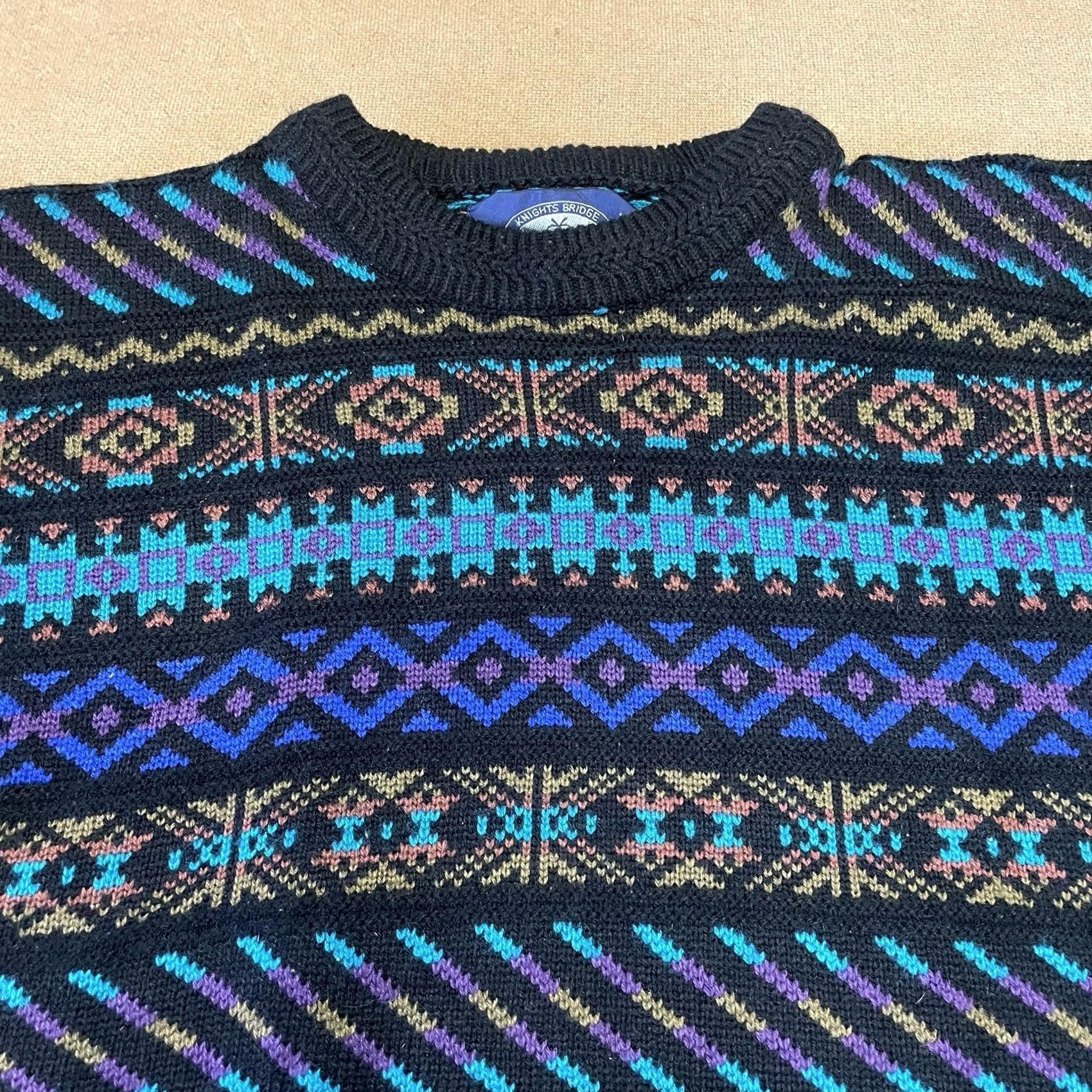 Vintage Vintage Knights Bridge Grandpa Knit Sweater Adult Medium Geometric Ugly 90s Mens Size US M / EU 48-50 / 2 - 3 Thumbnail