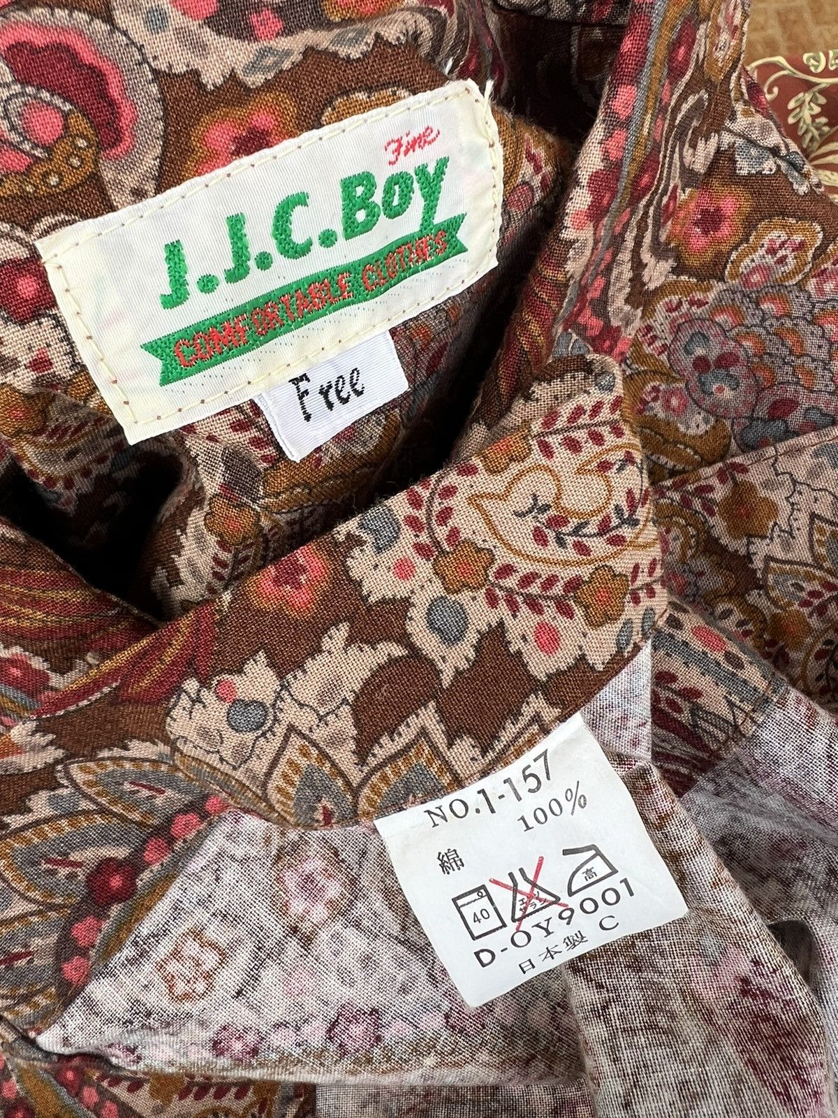 Vintage Vintage J.J.C. BOY Japan Floral Flower LS Size US L / EU 52-54 / 3 - 23 Thumbnail