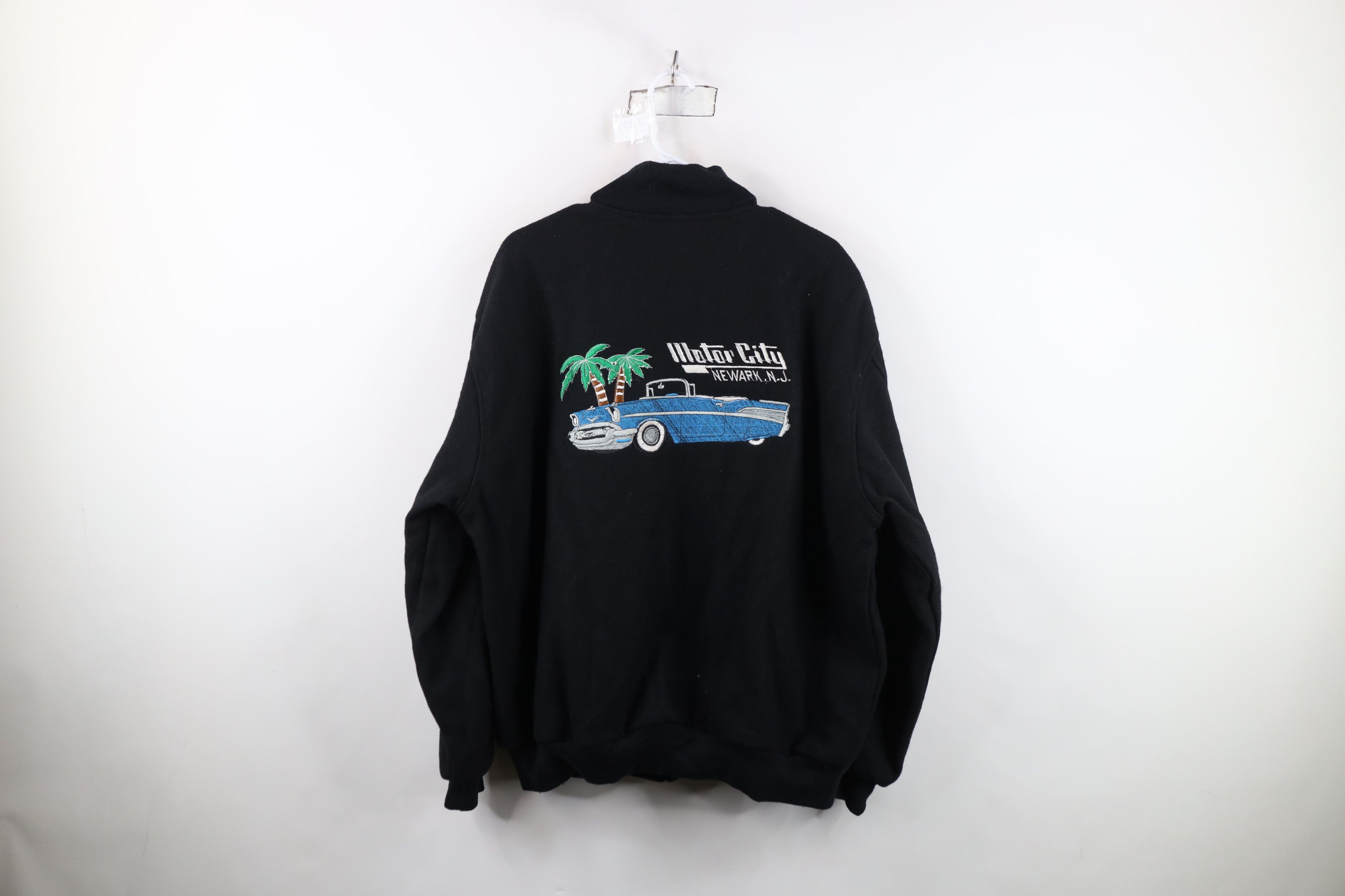 Vintage Vintage 90s City Casino Wool Varsity Bomber Jacket Black USA Size US XL / EU 56 / 4 - 12 Thumbnail