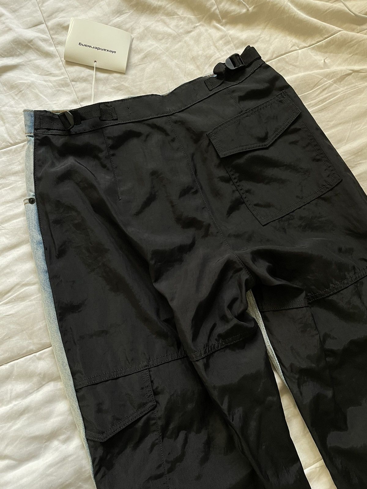 Alexander Wang Blue & Black Denim Hybrid Cargo Jeans Size 26" / US 2 / IT 38 - 4 Thumbnail