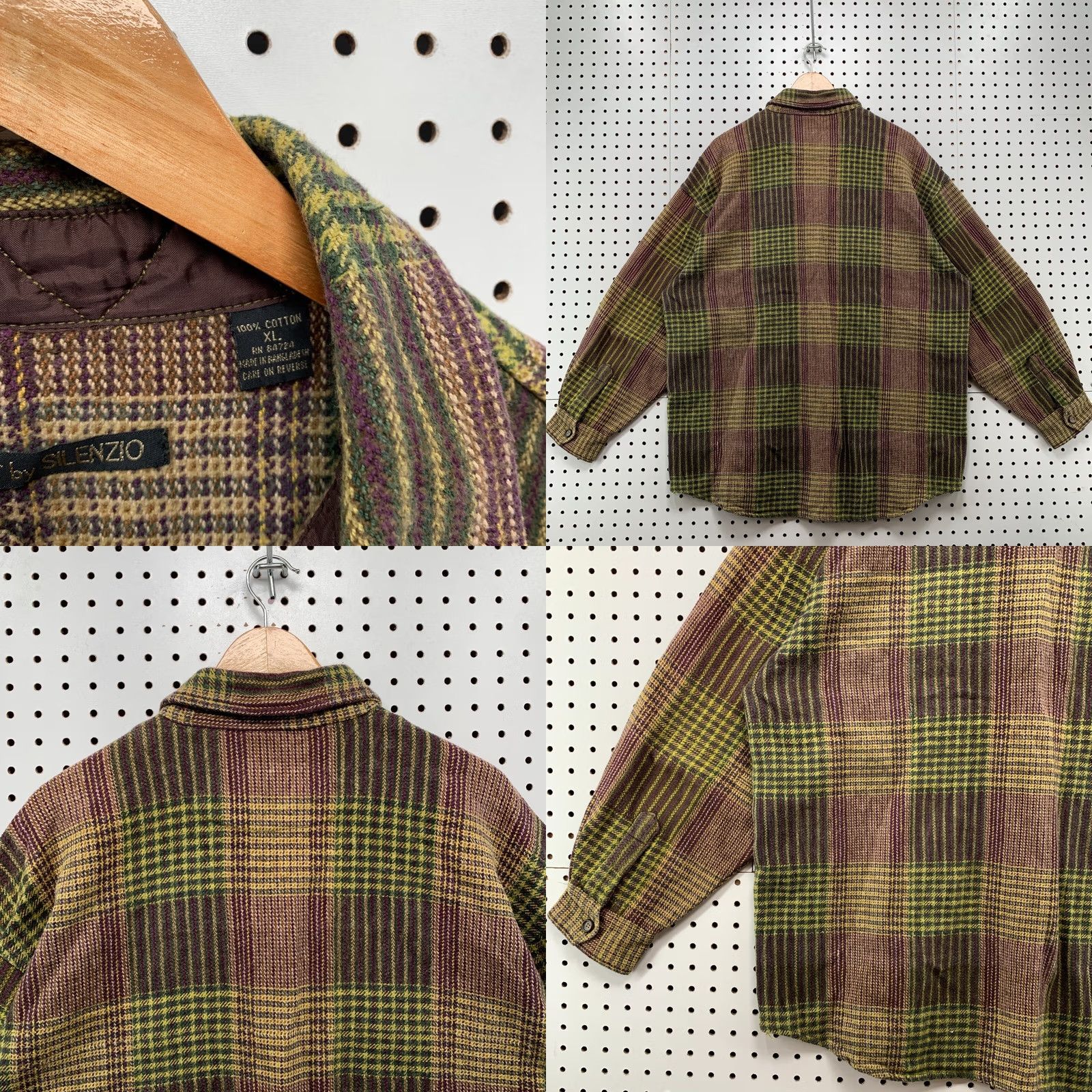 Vintage Hardwear By Silenzo Flannel Shirt Men XL Brown Knit Heavyweight Button Size US XL / EU 56 / 4 - 9 Thumbnail