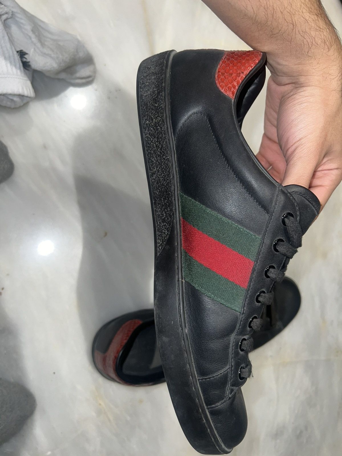 Gucci GUCCI BLACK ACE SNEAKERS Size US 10 / EU 43 - 5 Thumbnail