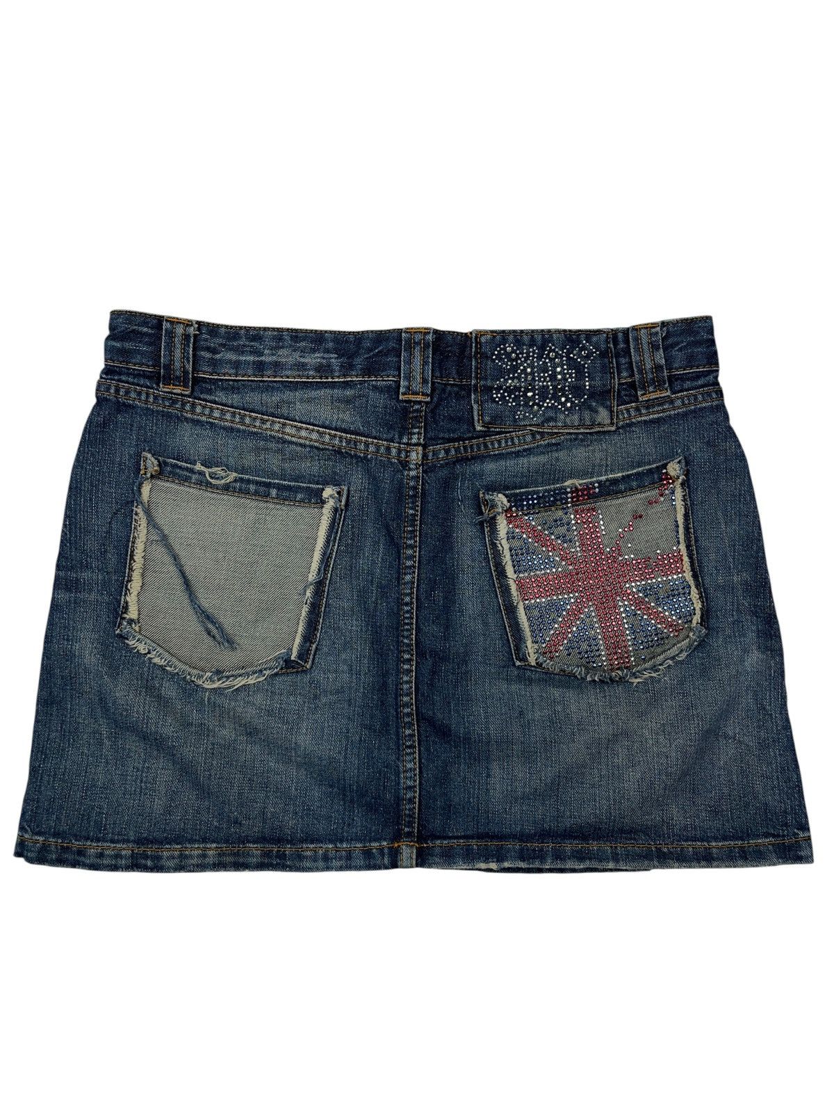 Hysteric Glamour Vintage y2k Distressed Denim Mini Skirt Union Jack Flag Size 32" / US 10 / IT 46 - 1 Thumbnail