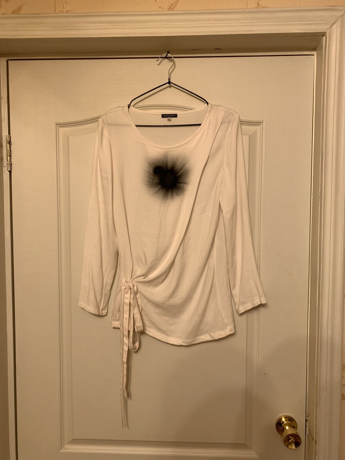 image of Ann Demeulemeester Moonlight Splash Long Sleeve in White, Women's (Size Small)