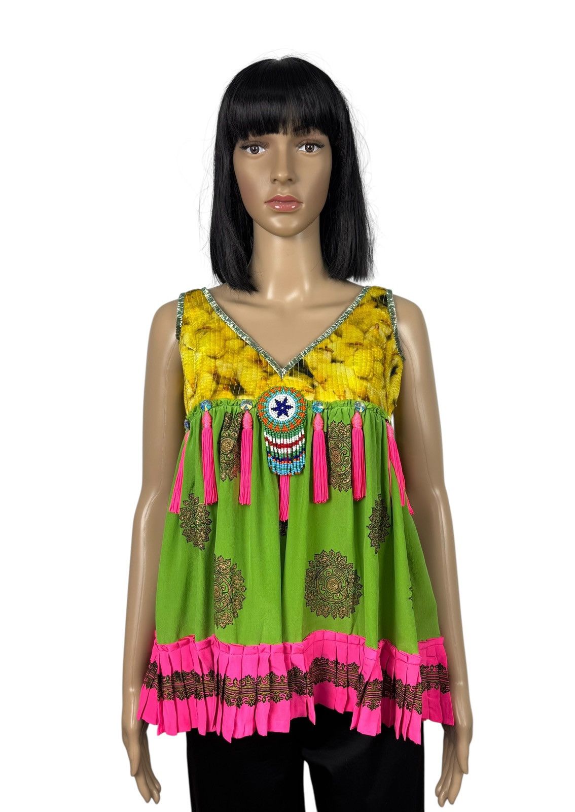 Manish Arora Manish Arora Silk Tank Blouse Pleated Decor size M Size M / US 6-8 / IT 42-44 - 1 Thumbnail