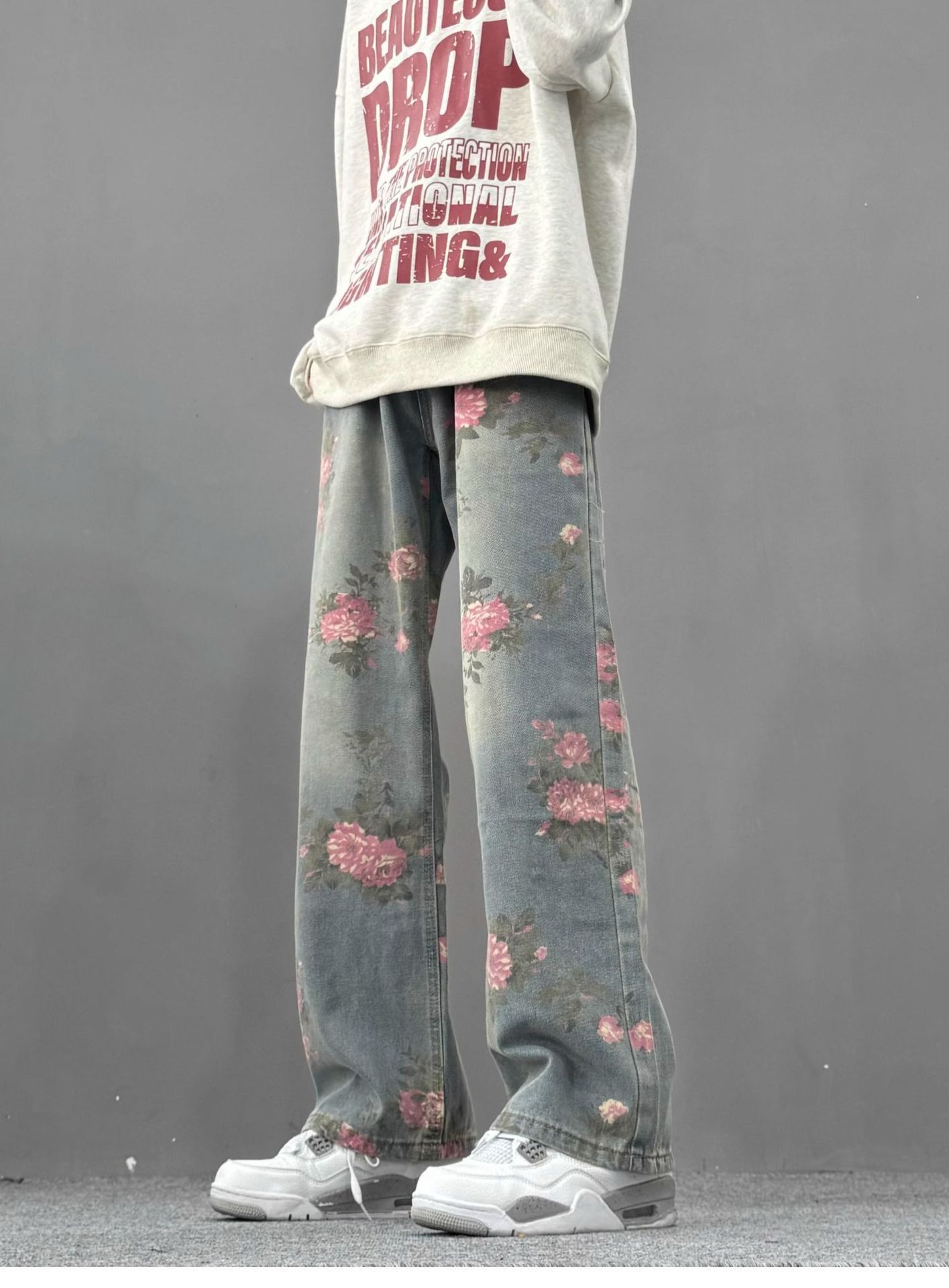 Japanese Brand Men's American street scimitar floral jacquard bootcut jeans Size US 32 / EU 48 - 3 Thumbnail