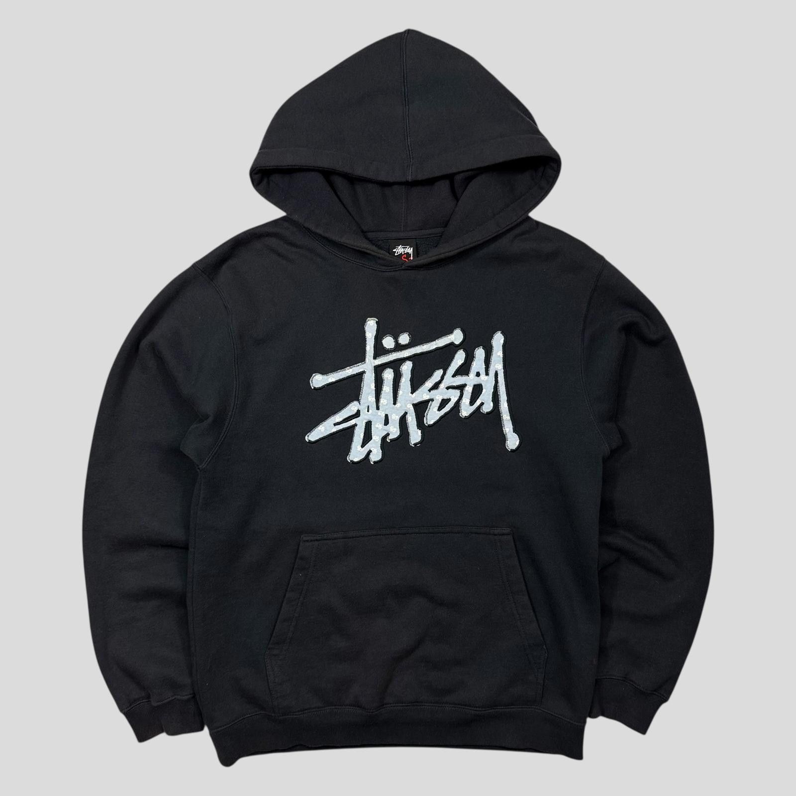 Stussy Stussy 00’s Embroidered Appliqué Monogram Boxy Hoodie - S/M Size US S / EU 44-46 / 1 - 1 Thumbnail