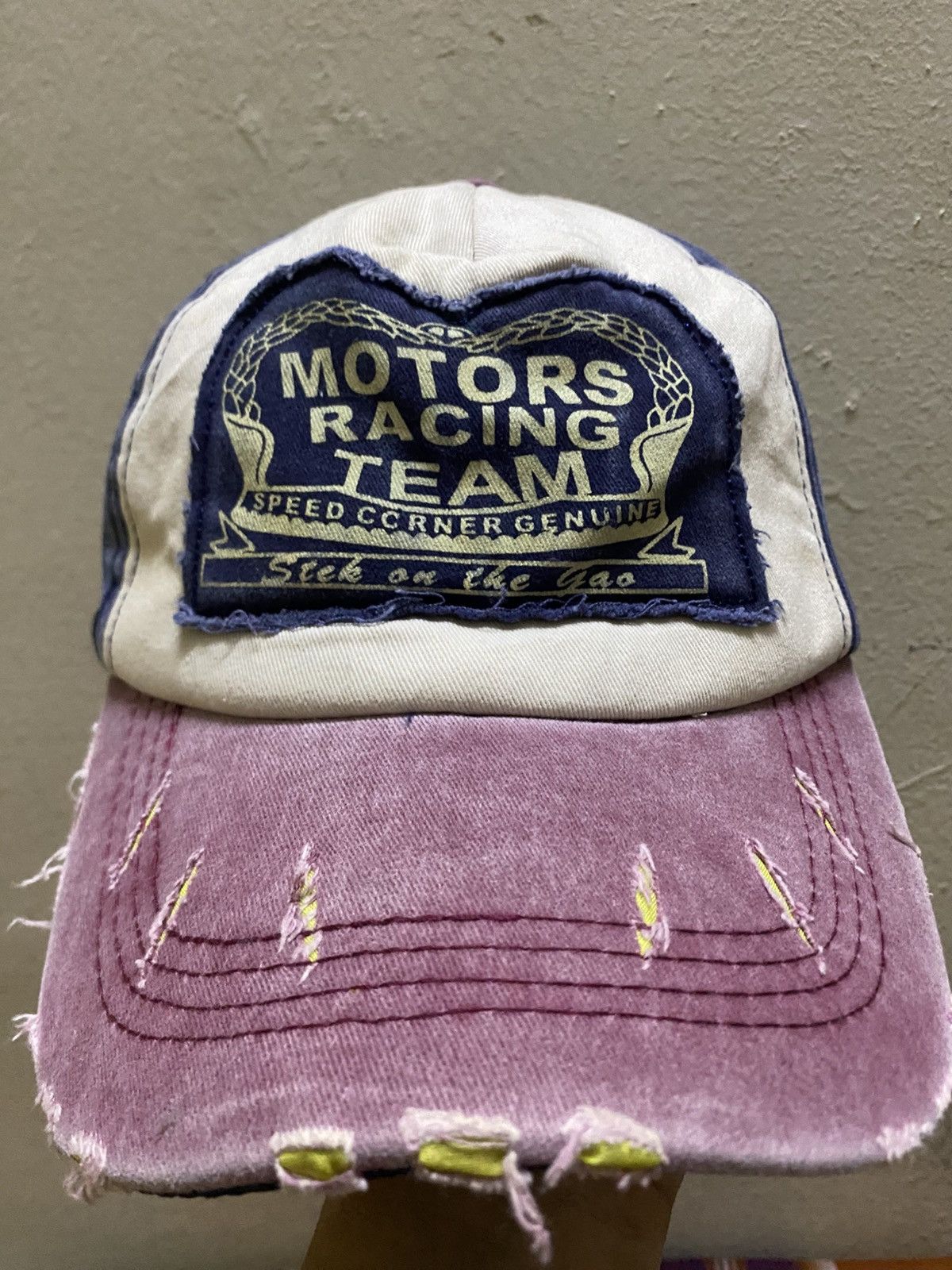 Japanese Brand Vintage Motors Racing Team Distressed Style Cap Hat Size ONE SIZE - 2 Thumbnail