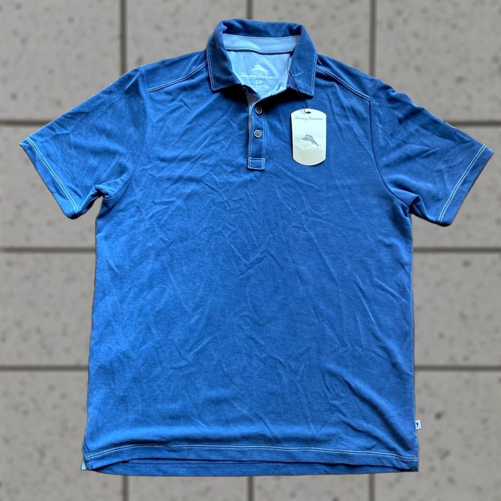 Tommy Bahama Tommy Bahama Polo Shirt Mens Small Shoreline Surf Midnight Blue Short Sleeve Polo Shirt Size US S / EU 44-46 / 1 - 1 Thumbnail