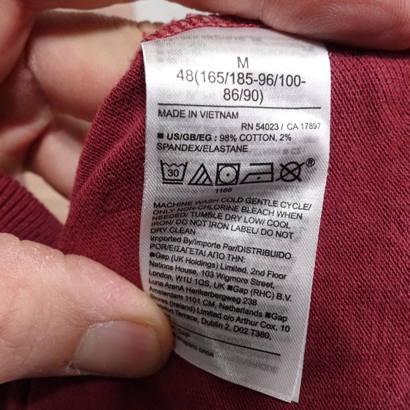 Gap GAP Polo Shirt Mens M Burgundy Stretch Pique Short Sleeve Casual Collared Adult Medium Burgundy - 98% Cotton, 2% Spandex Mens Size US M / EU 48-50 / 2 - 7 Thumbnail