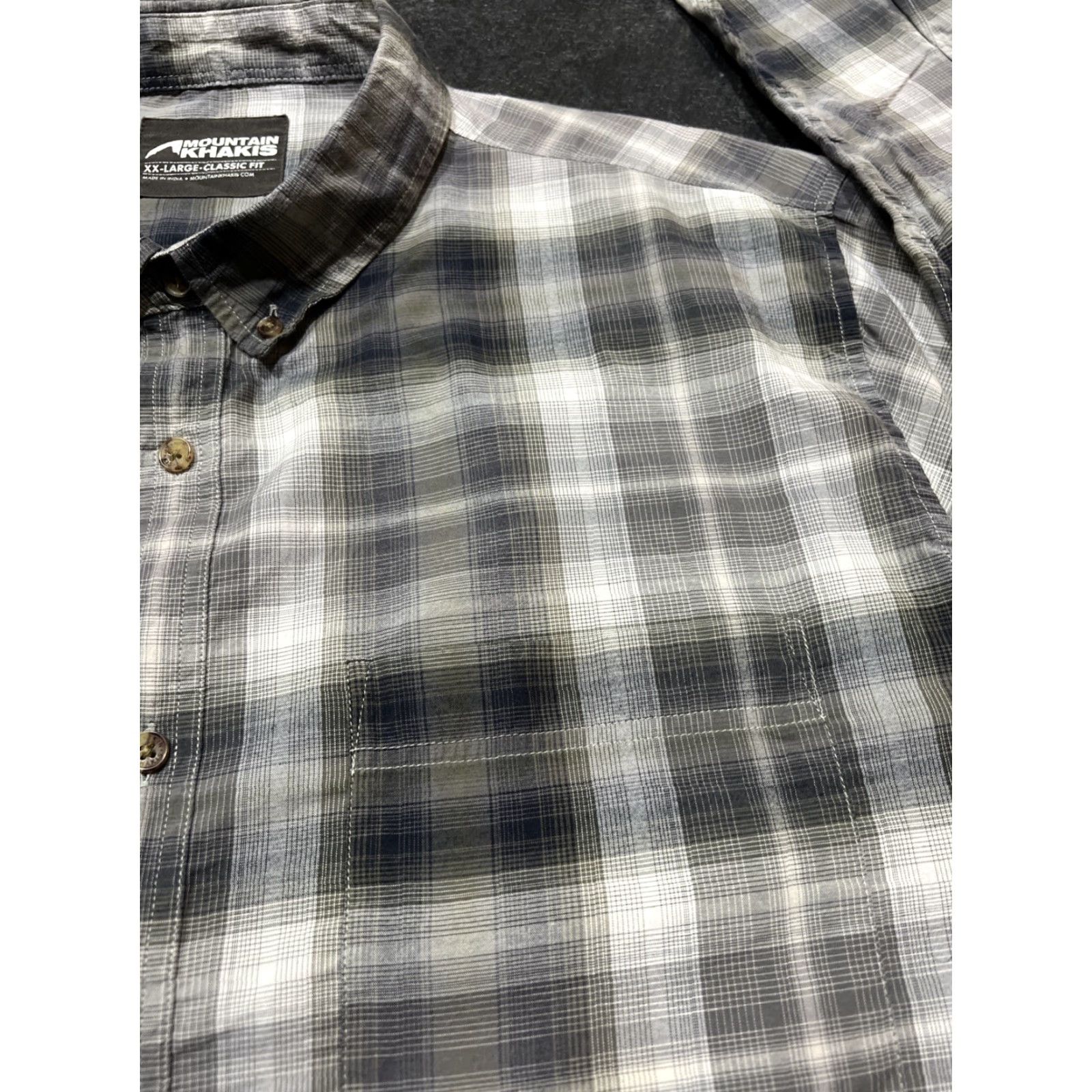 Mountain Khakis Mountain Khakis Shirt Men's XXL 2XL Lightweight L/S Gray Plaid Size US L / EU 52-54 / 3 - 3 Thumbnail