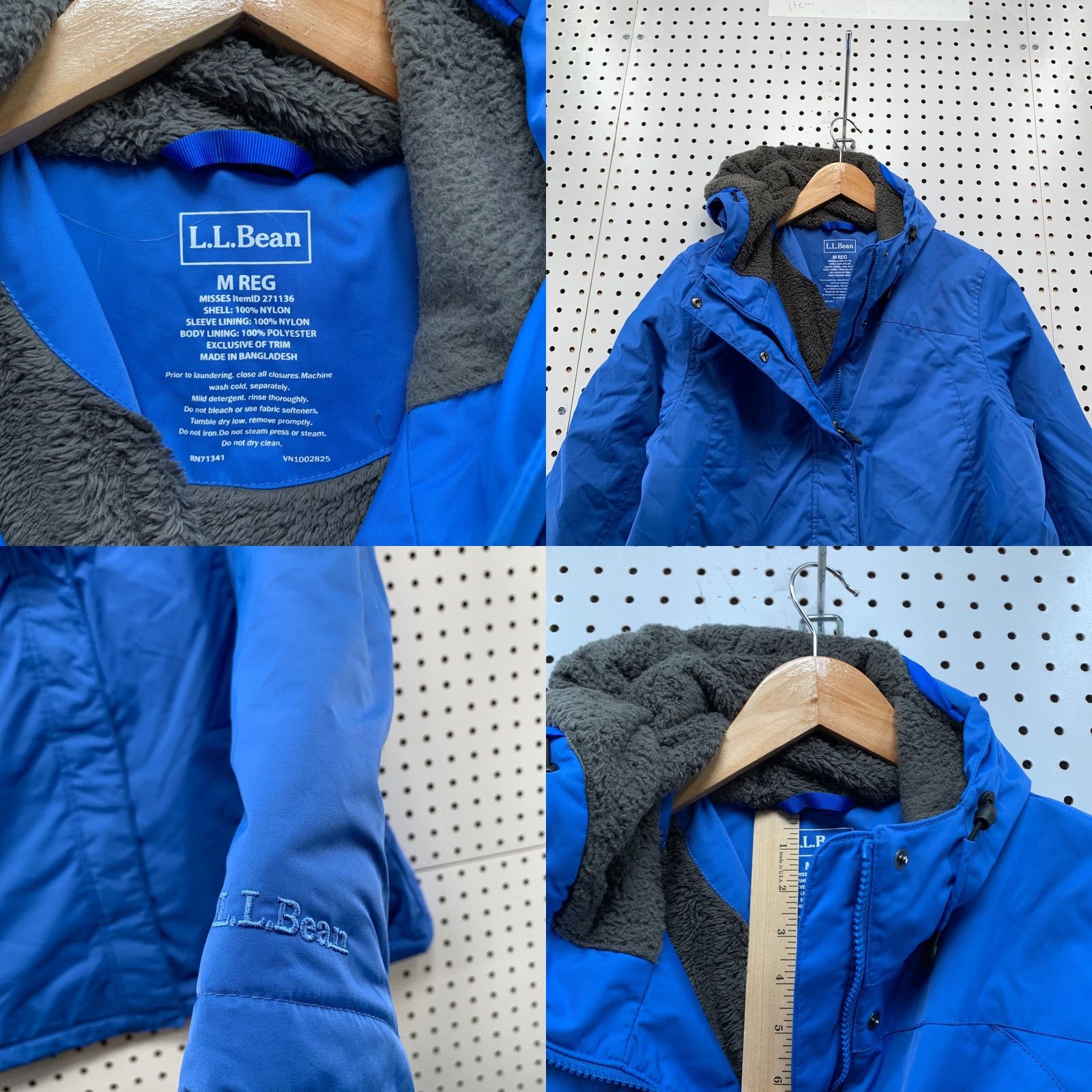 Vintage L.L. Bean Hooded Parka Jacket Womens Medium Blue Sherpa Lined 22x27.5 Size M / US 6-8 / IT 42-44 - 8 Thumbnail