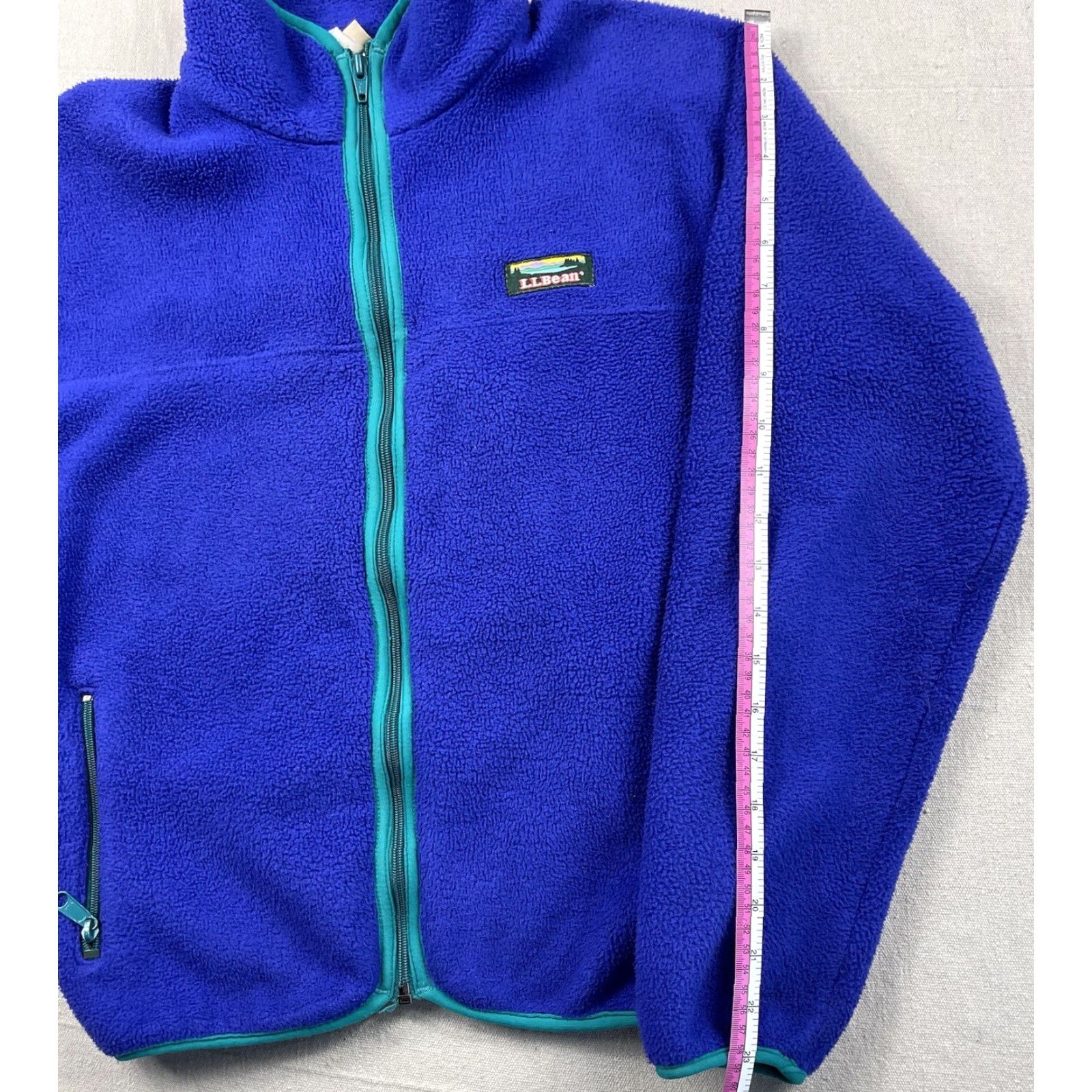 Vintage Vtg LL Bean Jacket 90s Sz M Women’s Fleece Full Zip Made In USA Pockets Gorpcore Blue Jacket Style Fleece Zipped Pockets Size M / US 6-8 / IT 42-44 - 6 Thumbnail