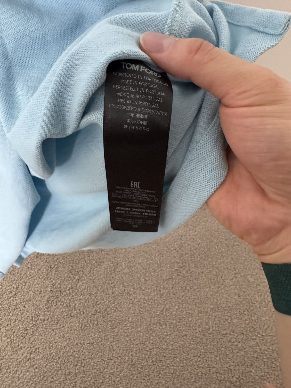 Tom Ford Tom Ford Cotton Polo Size 52 - Sky Blue Size US L / EU 52-54 / 3 - 7 Thumbnail