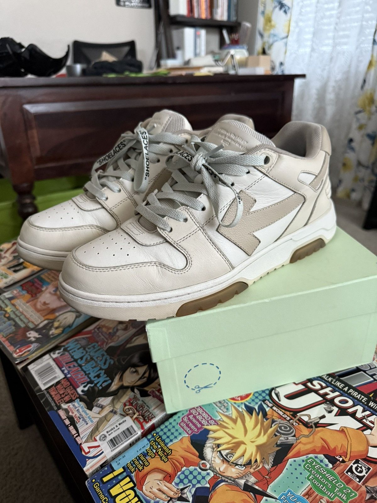 Off-White OFF-WHITE OUT OF OFFICE CREAM SNEAKERS w/ BOX Size US 10 / EU 43 - 2 Thumbnail