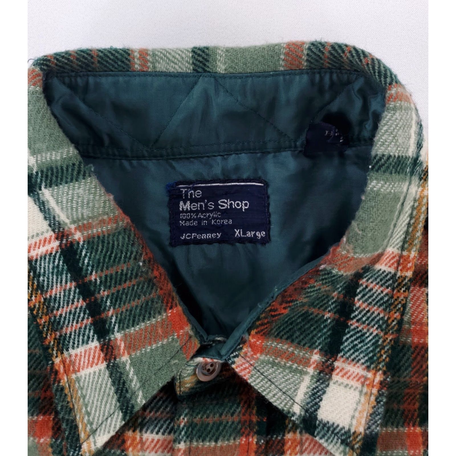 Penn VINTAGE JC Penney 70s Green Plaid Flannel Button-Up Shirt Long Sleeve Mens XL Size US XL / EU 56 / 4 - 2 Thumbnail