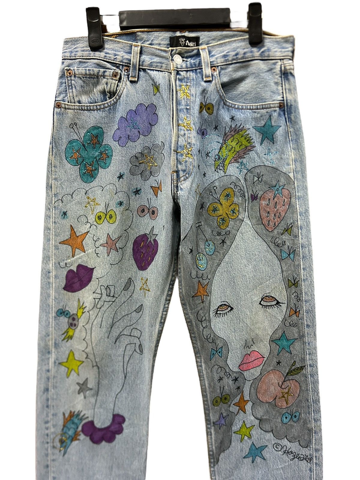 Levi's × Levi's Vintage Clothing Vintage Levi’s 501 Custom Aditi Art Overprint Jeans Size 30" / US 8 / IT 44 - 2 Thumbnail