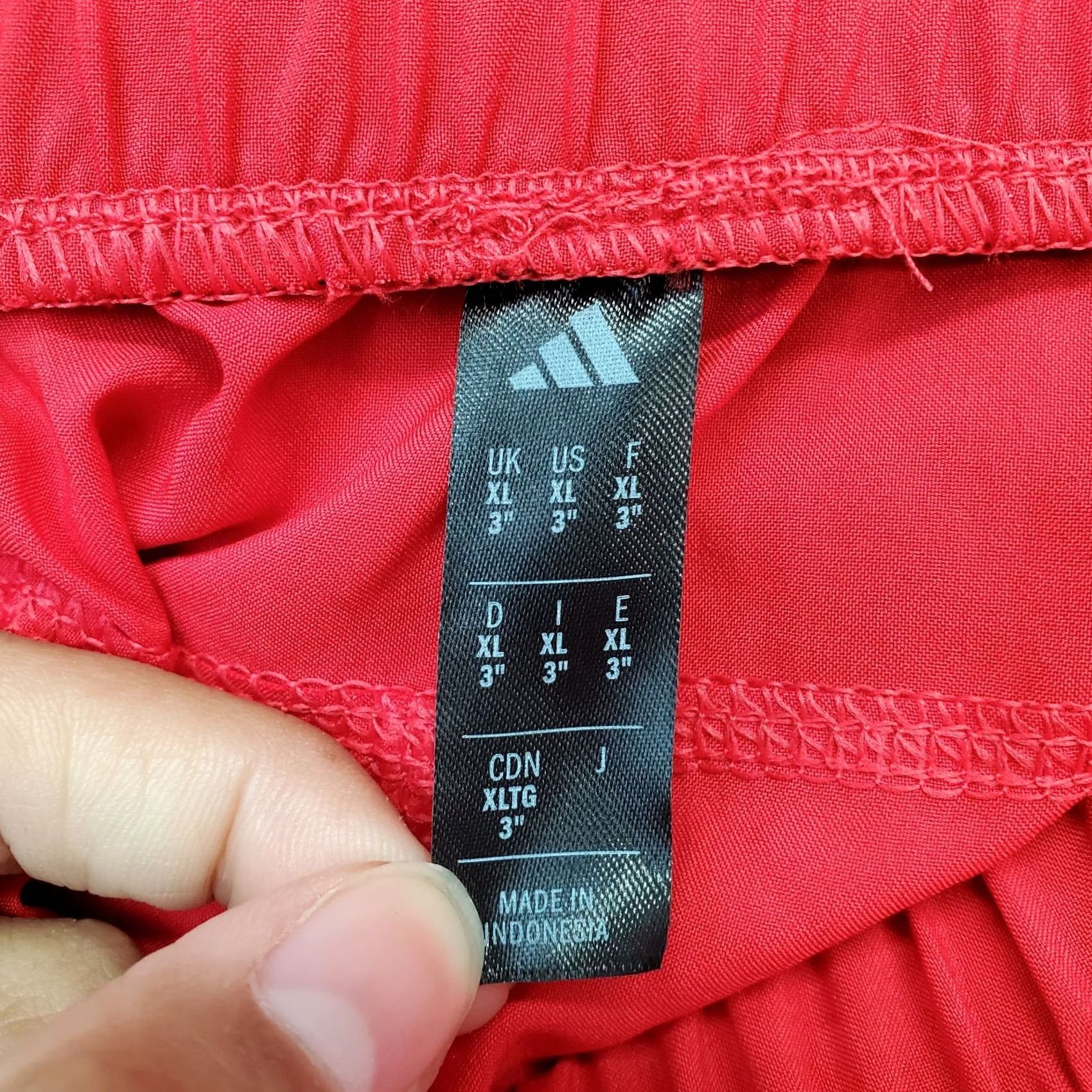 Adidas Adidas Pacer Training Shorts Mens XL Red 3-Stripes Woven High-Rise Pull On JD2287 Size US 36 / EU 52 - 6 Thumbnail