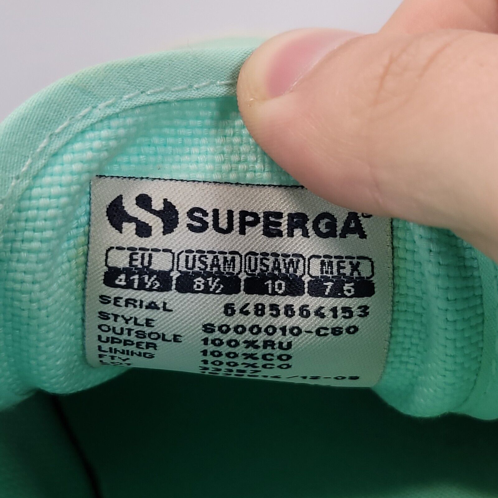 Superga Superga 2750 Cuto Shoe Womens Size 10 S00010-C60 Green White Size US 10 / IT 40 - 9 Thumbnail