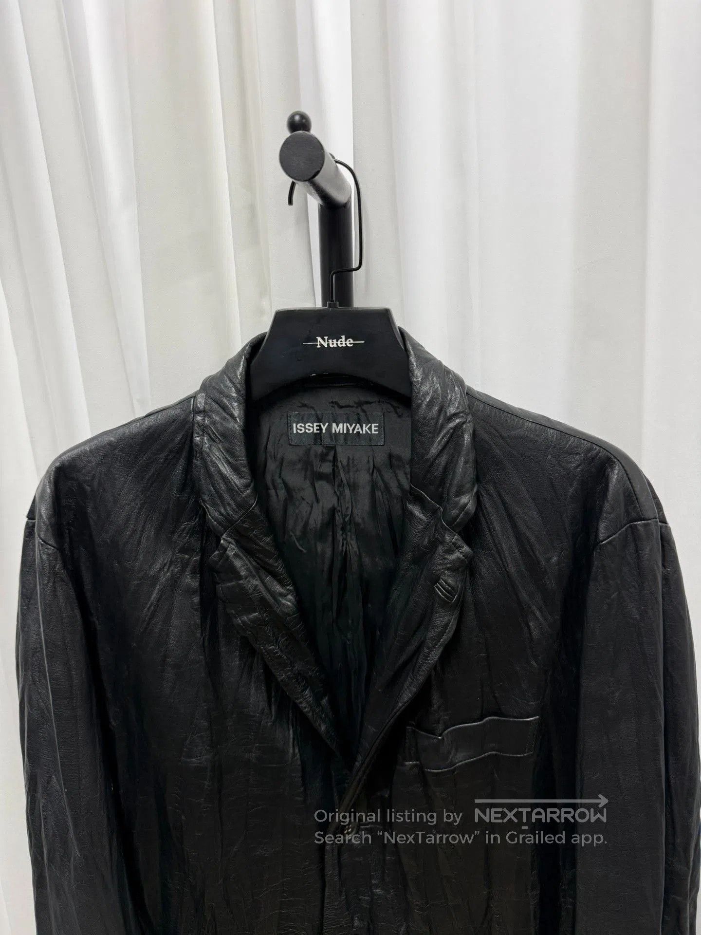 Issey Miyake ISSEY MIYAKE Cowhide Pleated Loose Jacket. Size US M / EU 48-50 / 2 - 3 Thumbnail