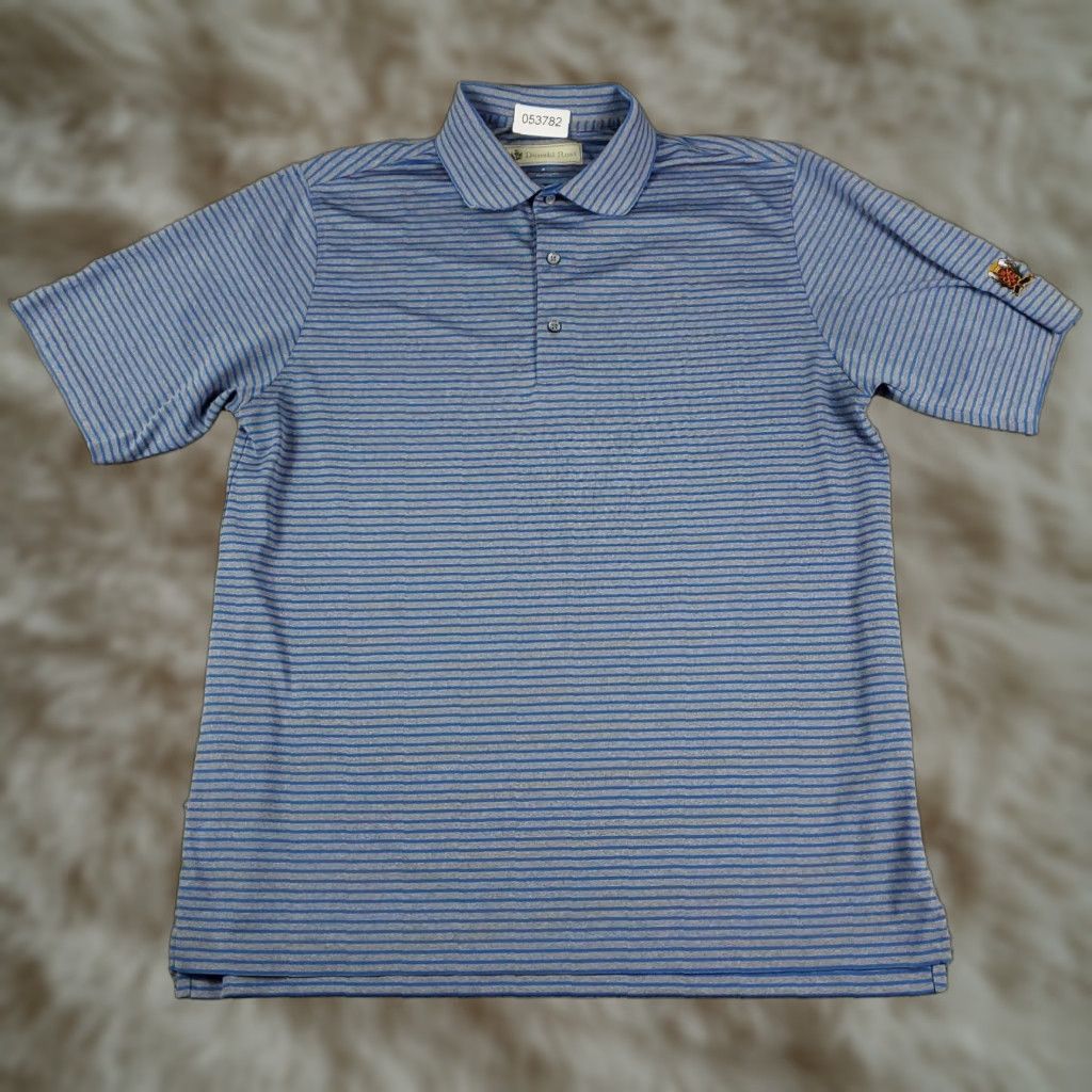 Vintage Donald Ross Polo Shirt Mens Size Medium Blue Striped Golf Short Sleeve Shirt Mens Polo Size US M / EU 48-50 / 2 - 1 Thumbnail