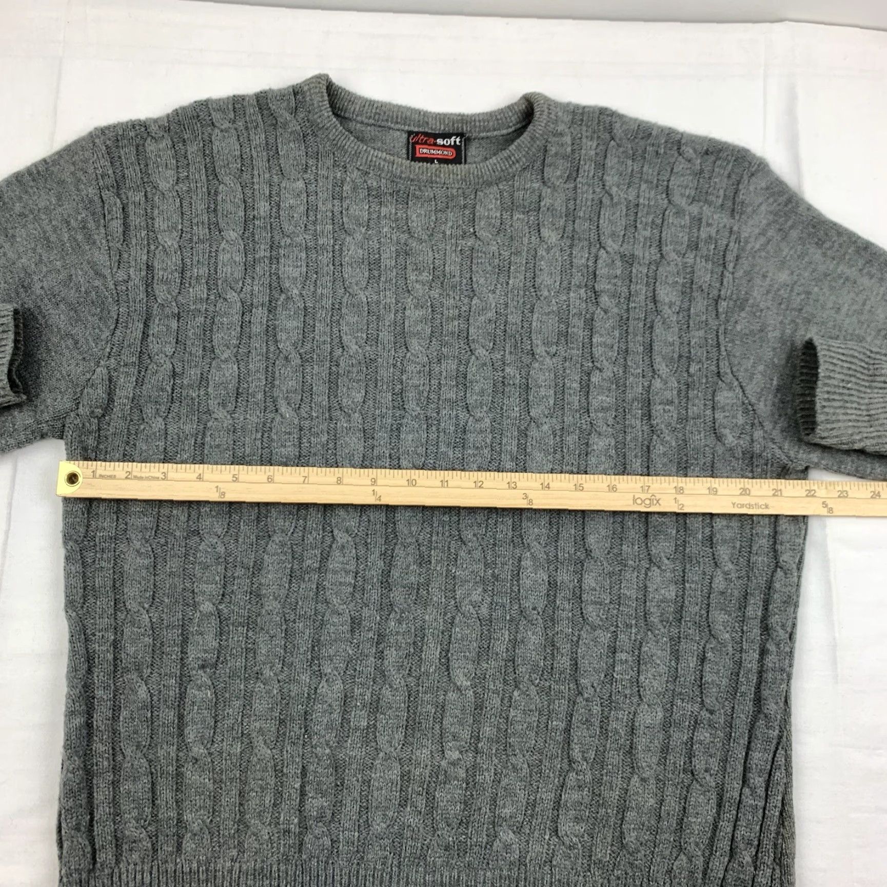 Vintage VINTAGE Drummond Sweater Mens Pullover Knit Gray 90s Large Crew Neck Long Sleeve Ultra Soft 100% Knit Texture Vintage 90s Size US L / EU 52-54 / 3 - 6 Thumbnail